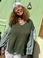 Pull sans manche kaki VIVIA