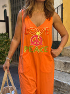 Combinaison short orange PEACE
