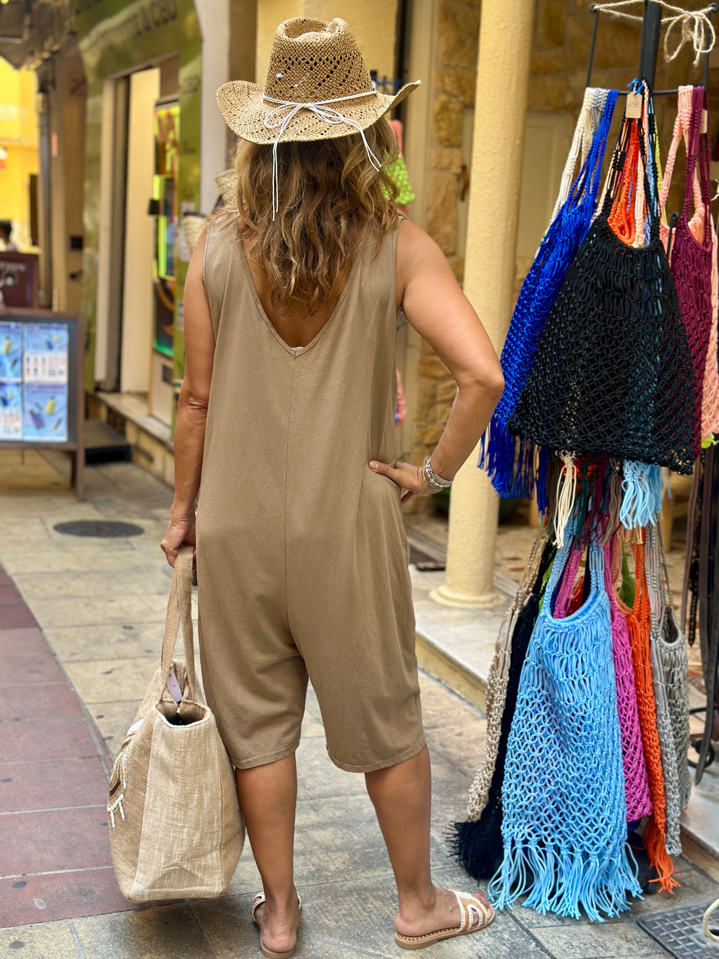 Combinaison short camel PEACE