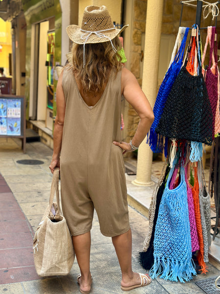 Combinaison short camel PEACE