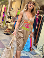 Combinaison short camel PEACE