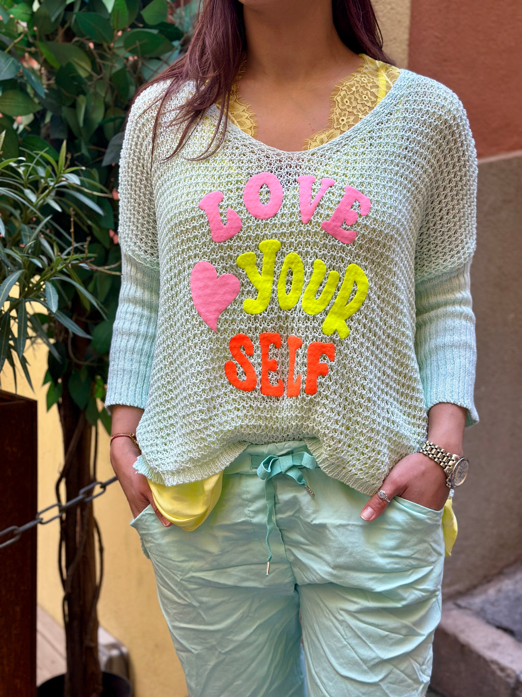 Pull turquoise SELF