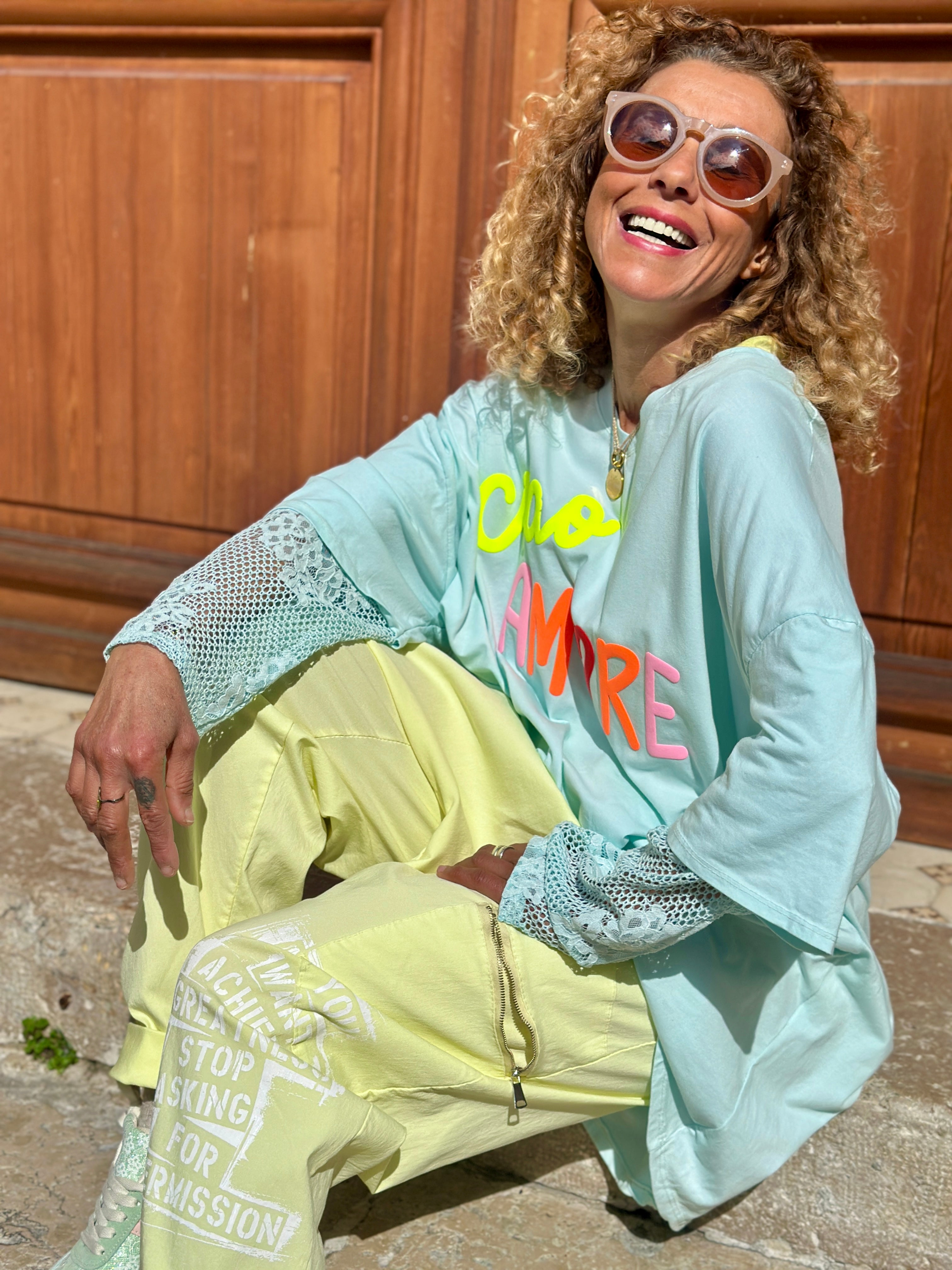 Sweat fin turquoise CIAO AMORE