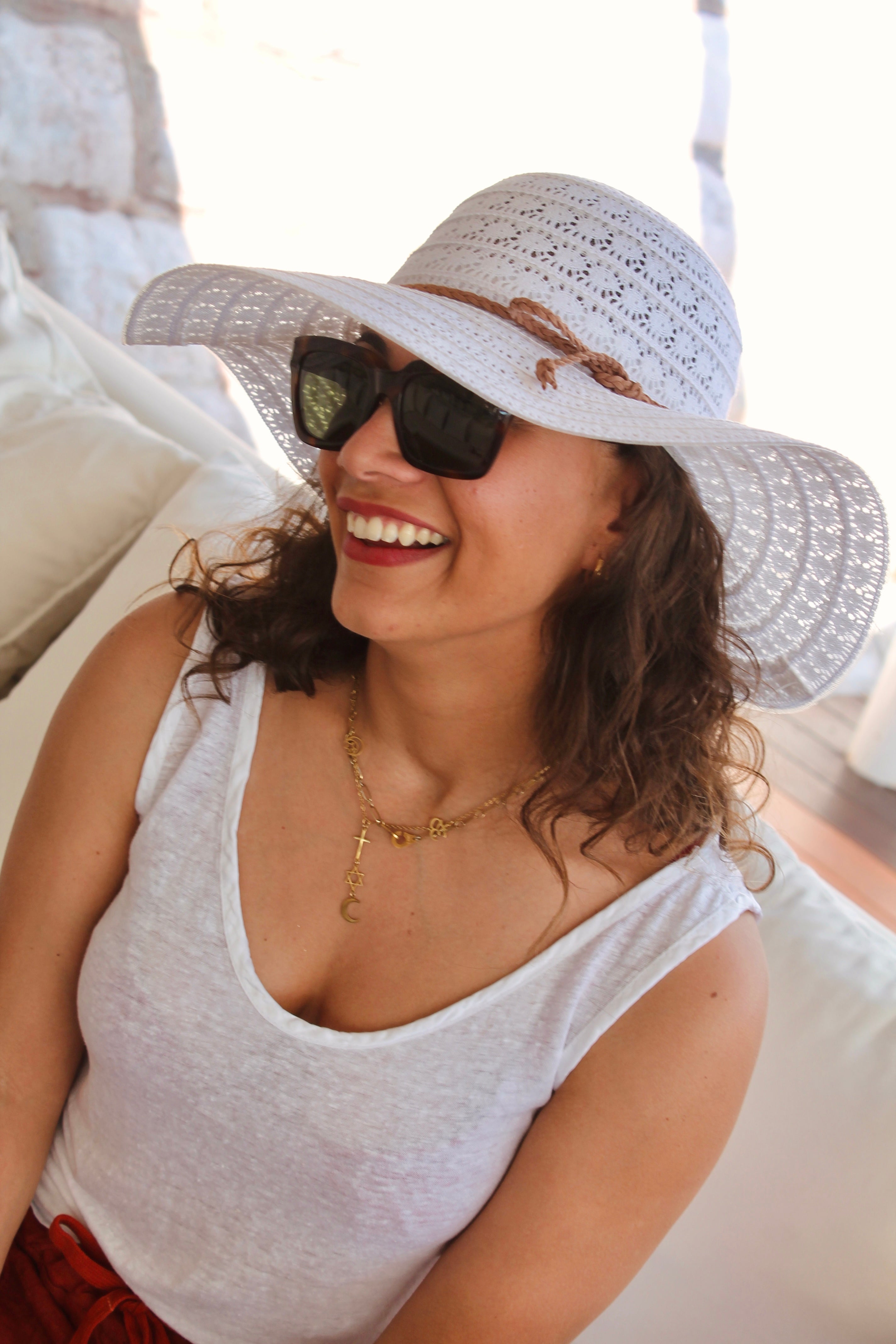 Chapeau blanc MARGUERITE