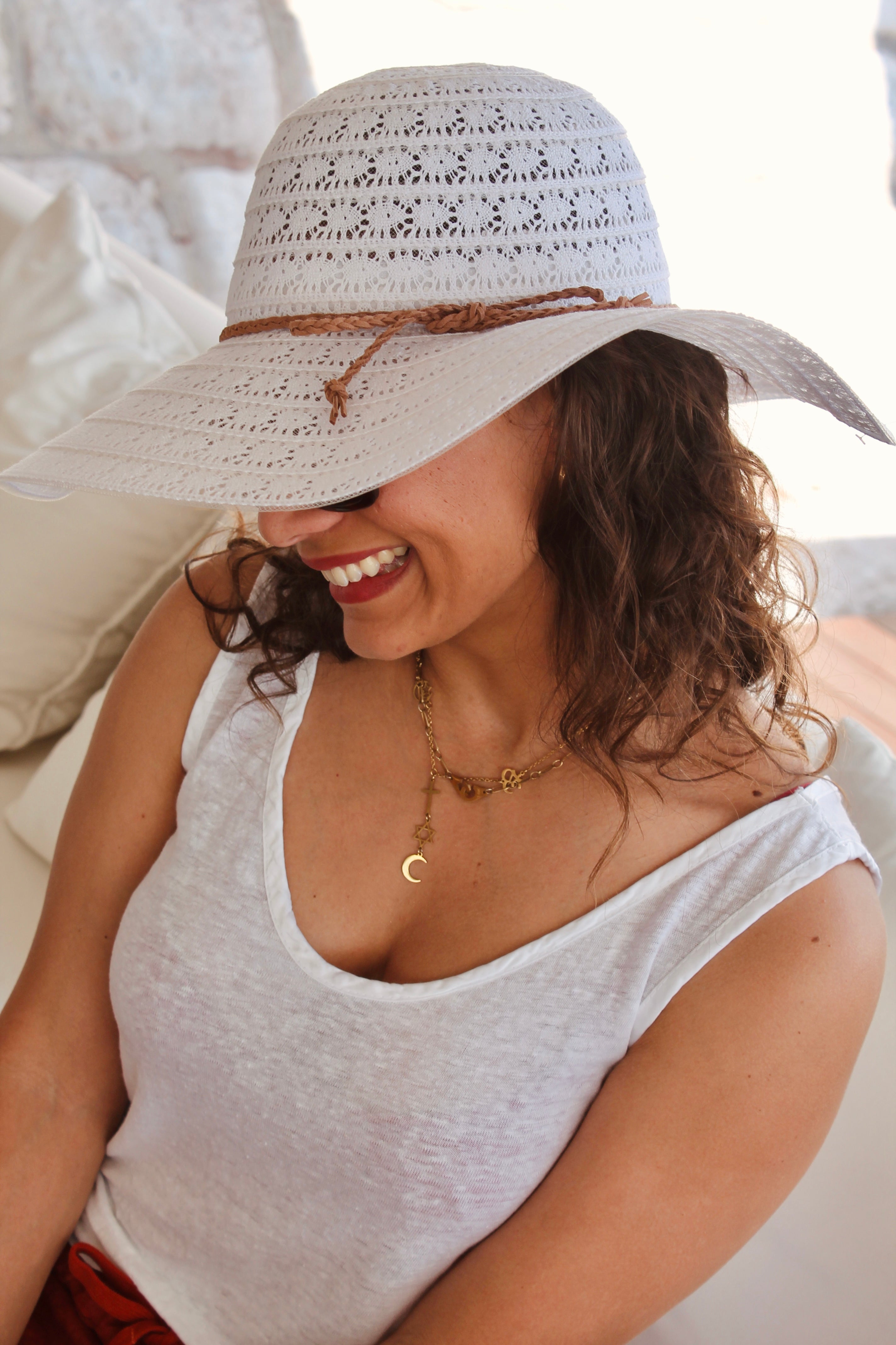 Chapeau blanc MARGUERITE
