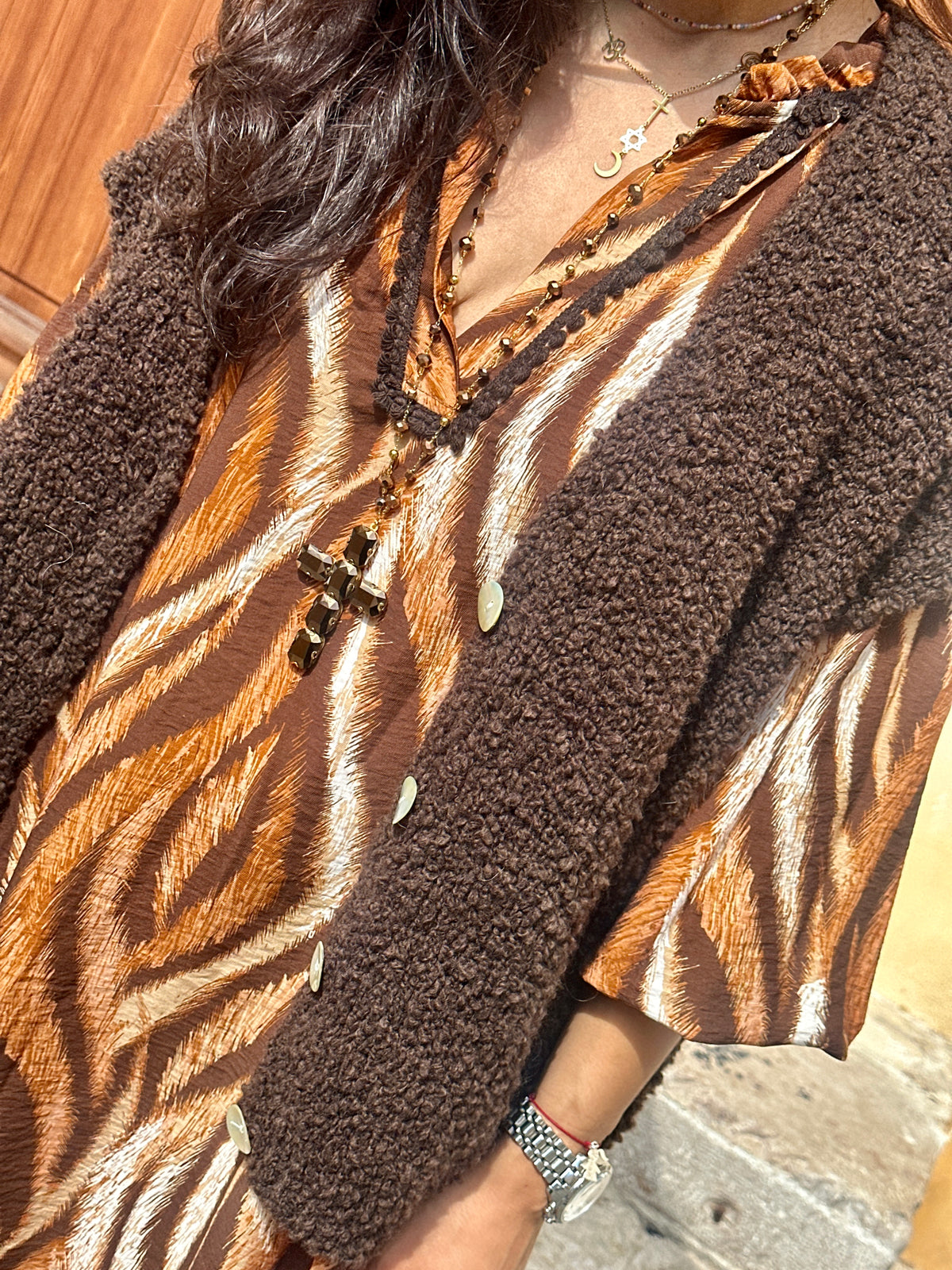 Gilet sans manche choco VALERIA