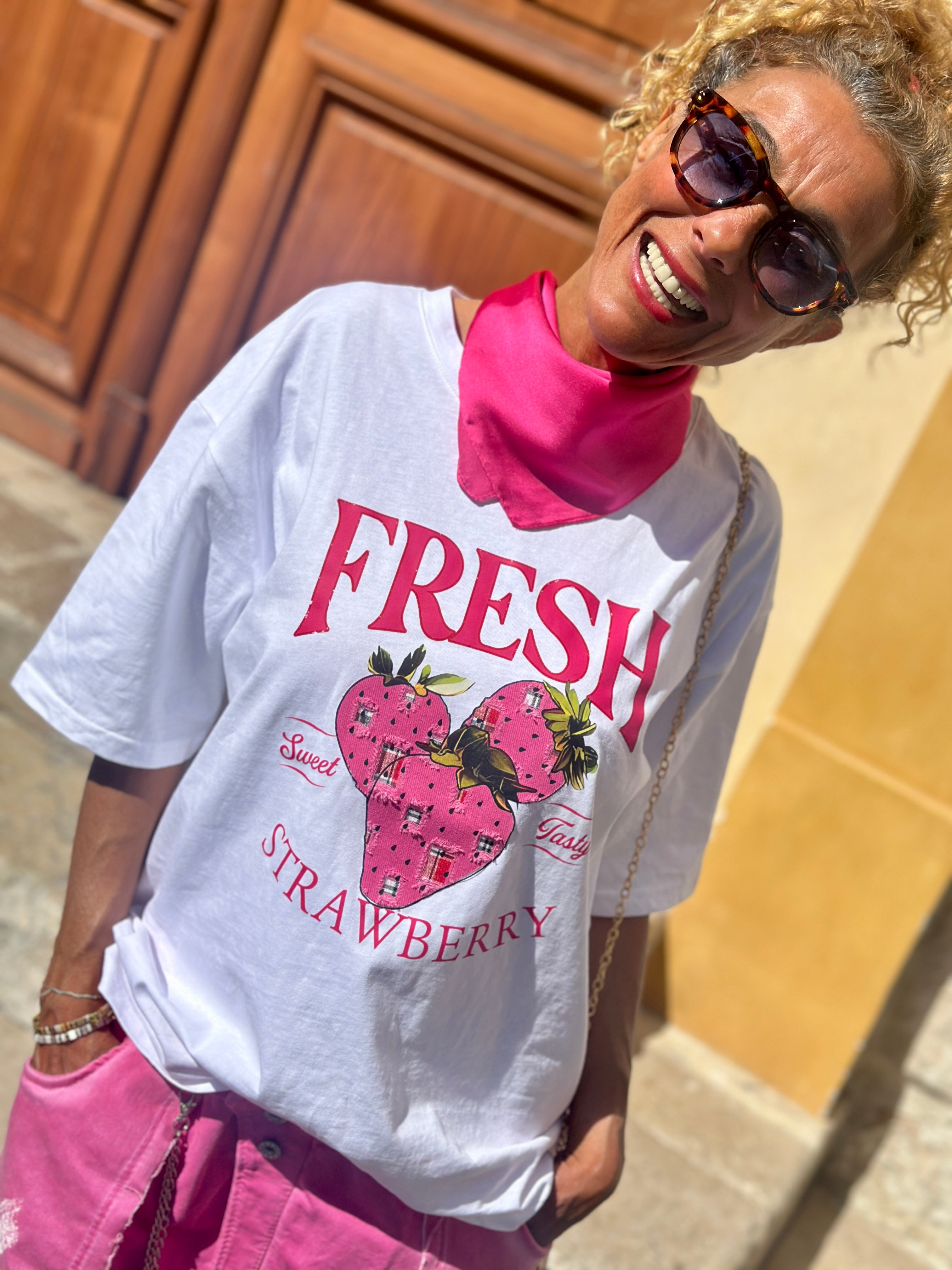 T-shirt blanc FRAISE