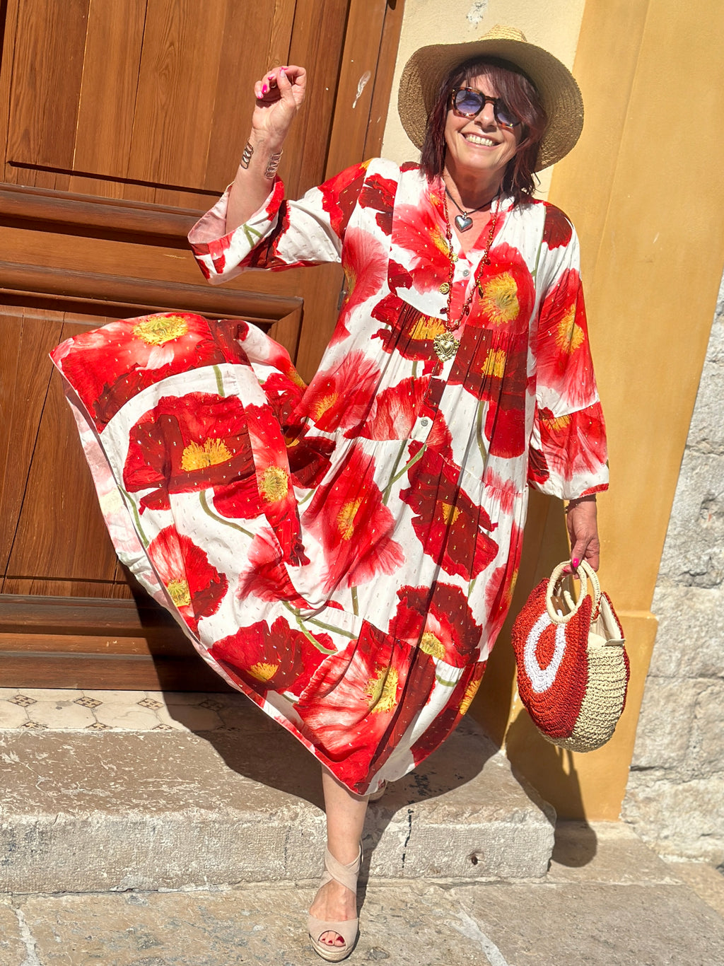 Robe rouge TOURNESOL