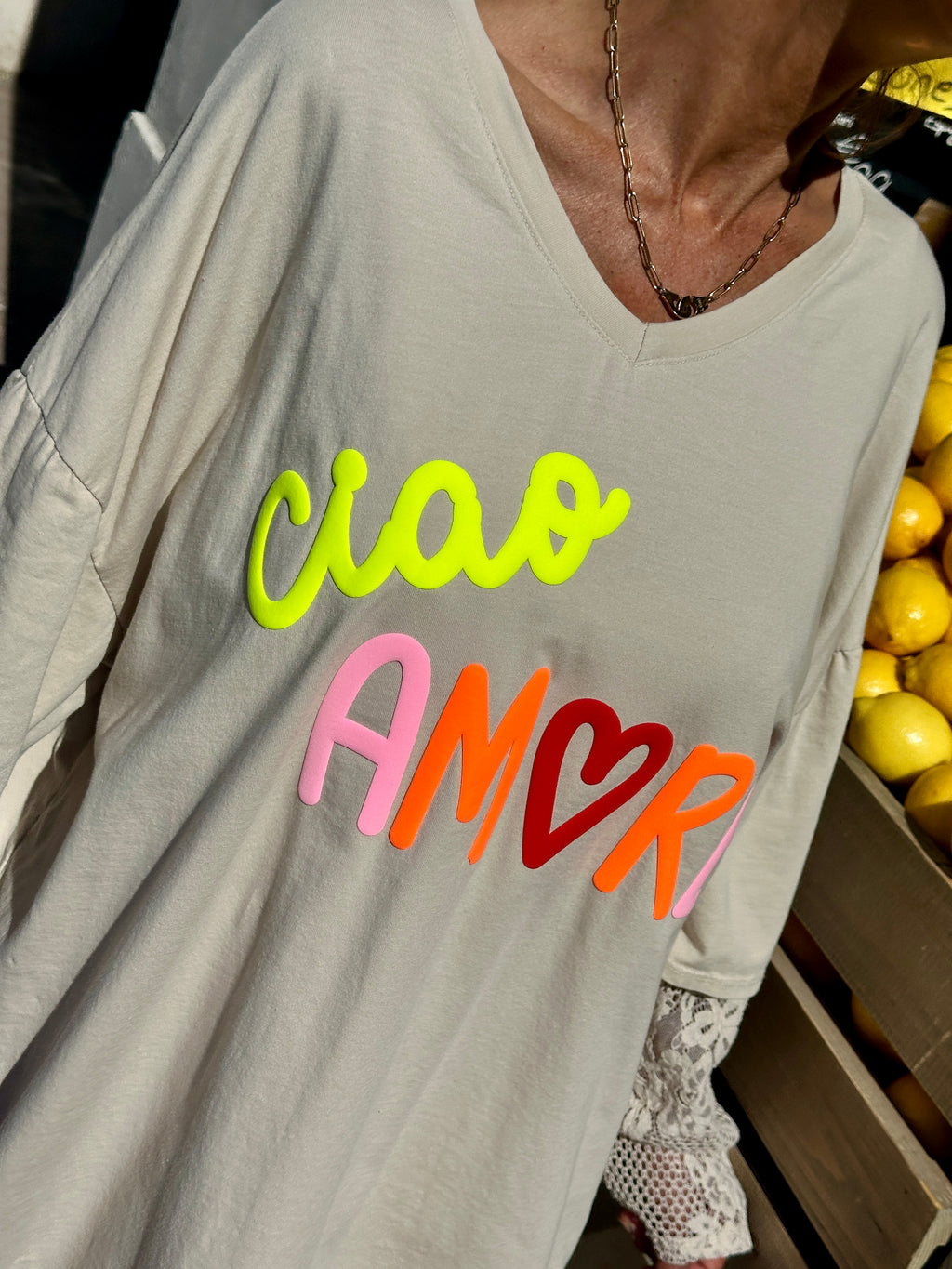 Sweat fin ficelle CIAO AMORE