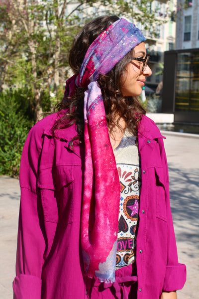 Foulard magenta CLEMENCE