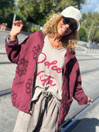 Veste bordeaux FLOWER