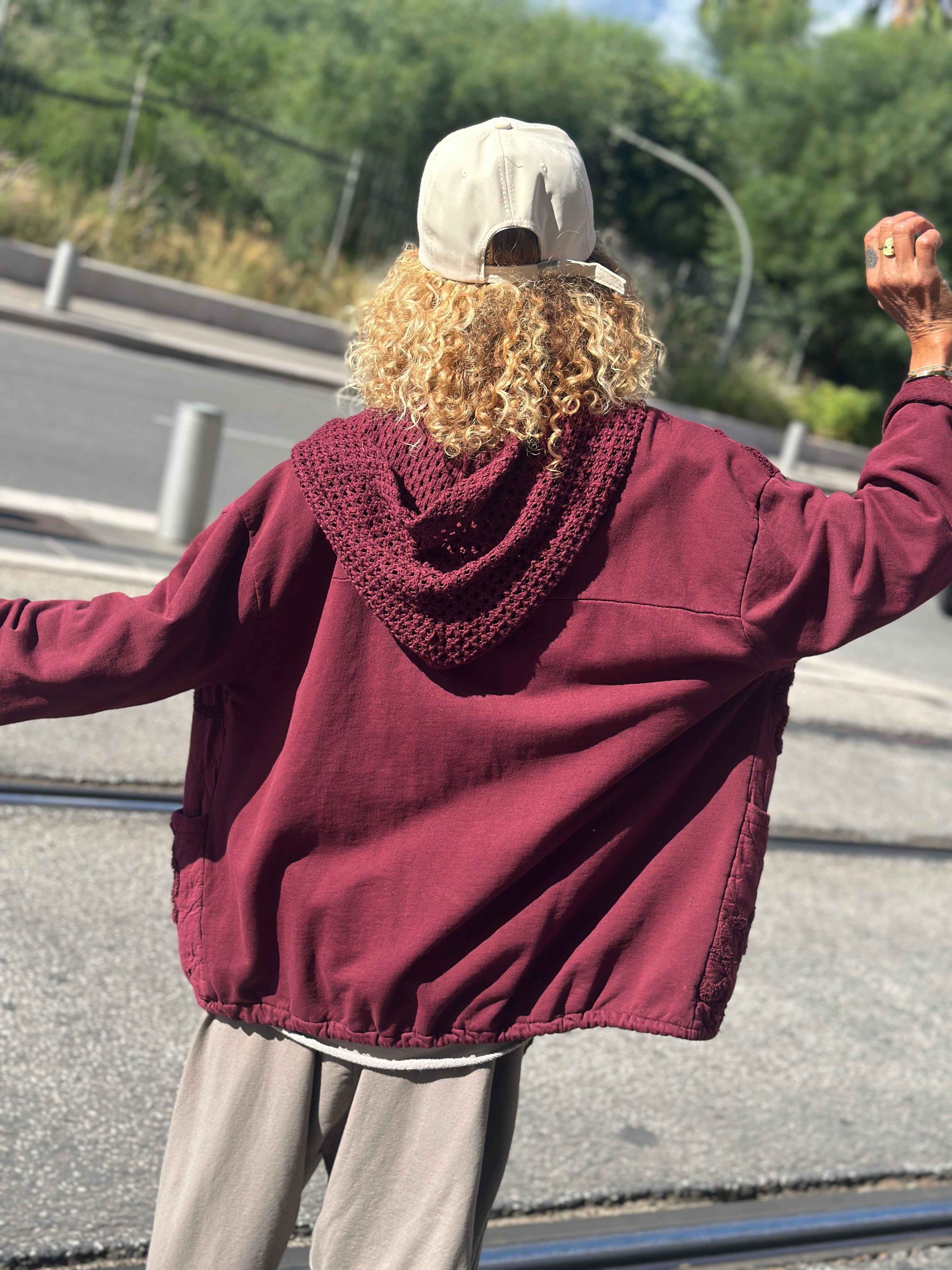Veste bordeaux FLOWER