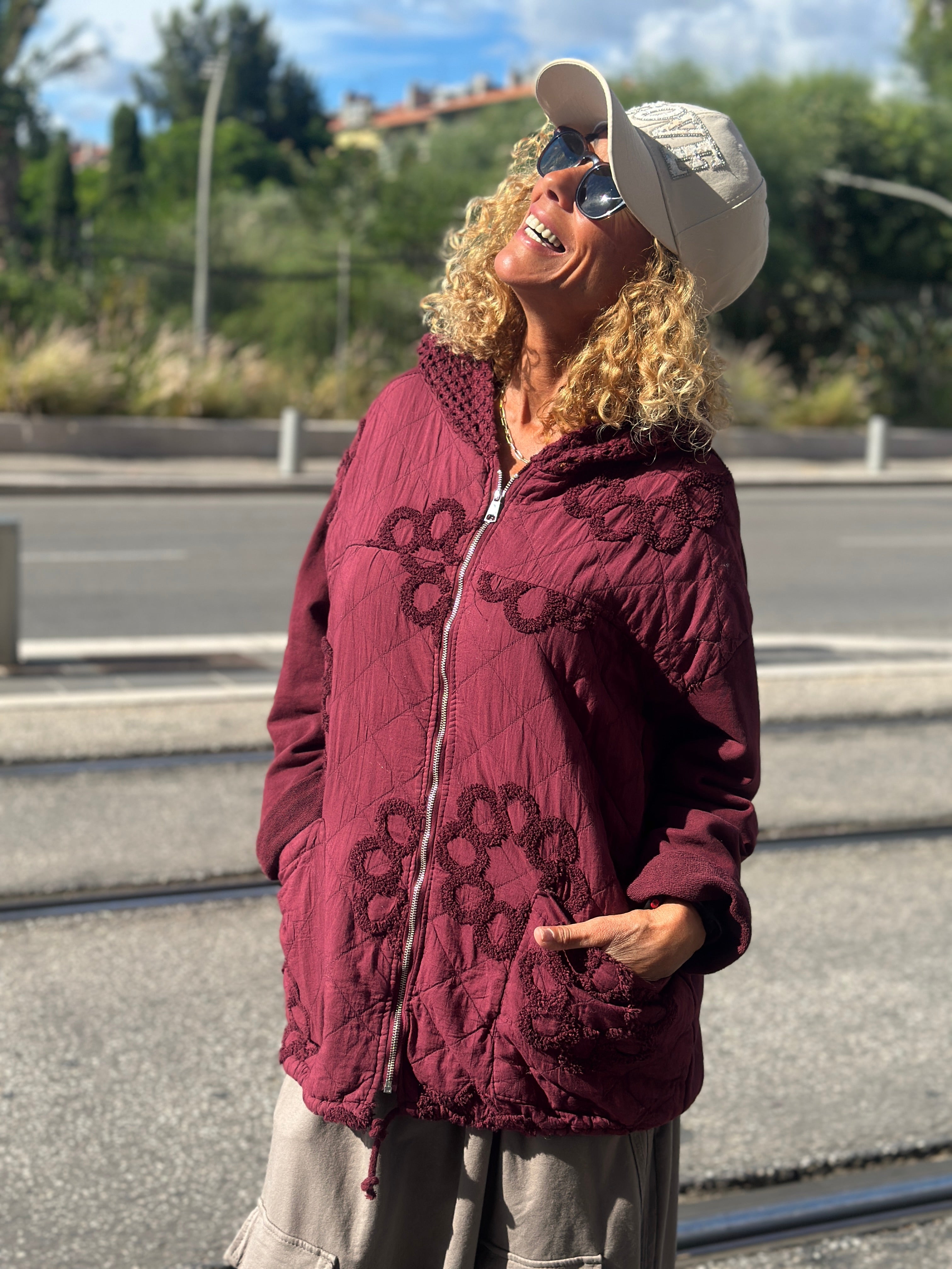 Veste bordeaux FLOWER