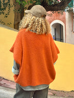 Pull sans manche rouille ELEANA