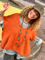 Pull sans manche rouille ELEANA