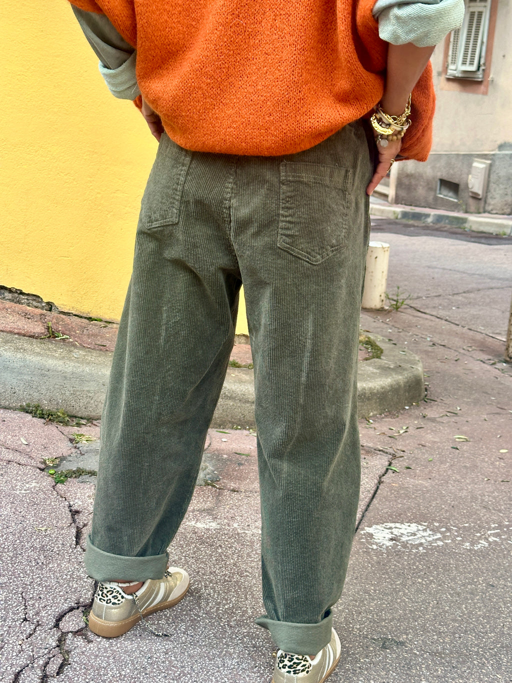 Pantalon velours kaki GIGI