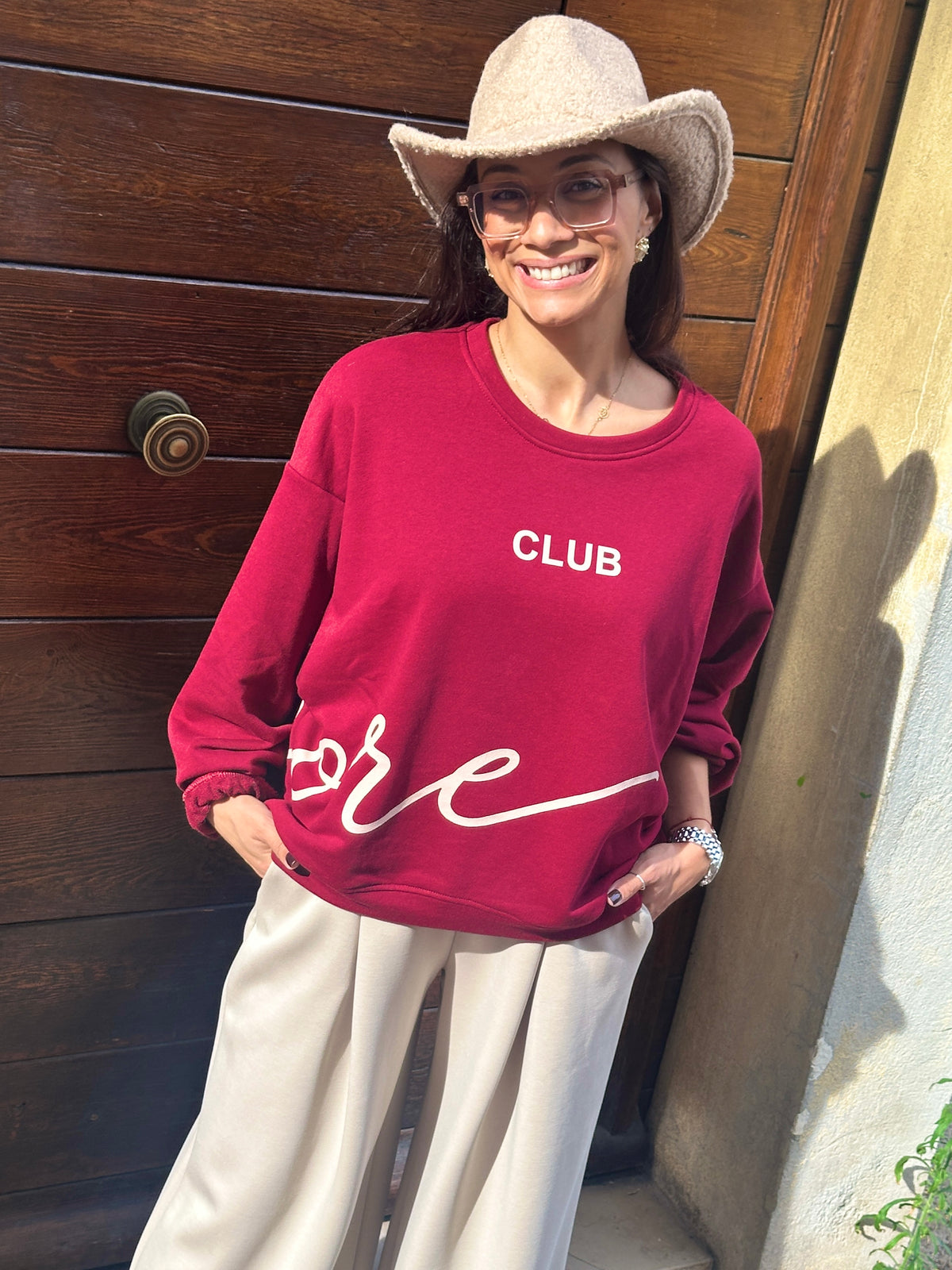 Sweat bordeaux CLUB AMORE