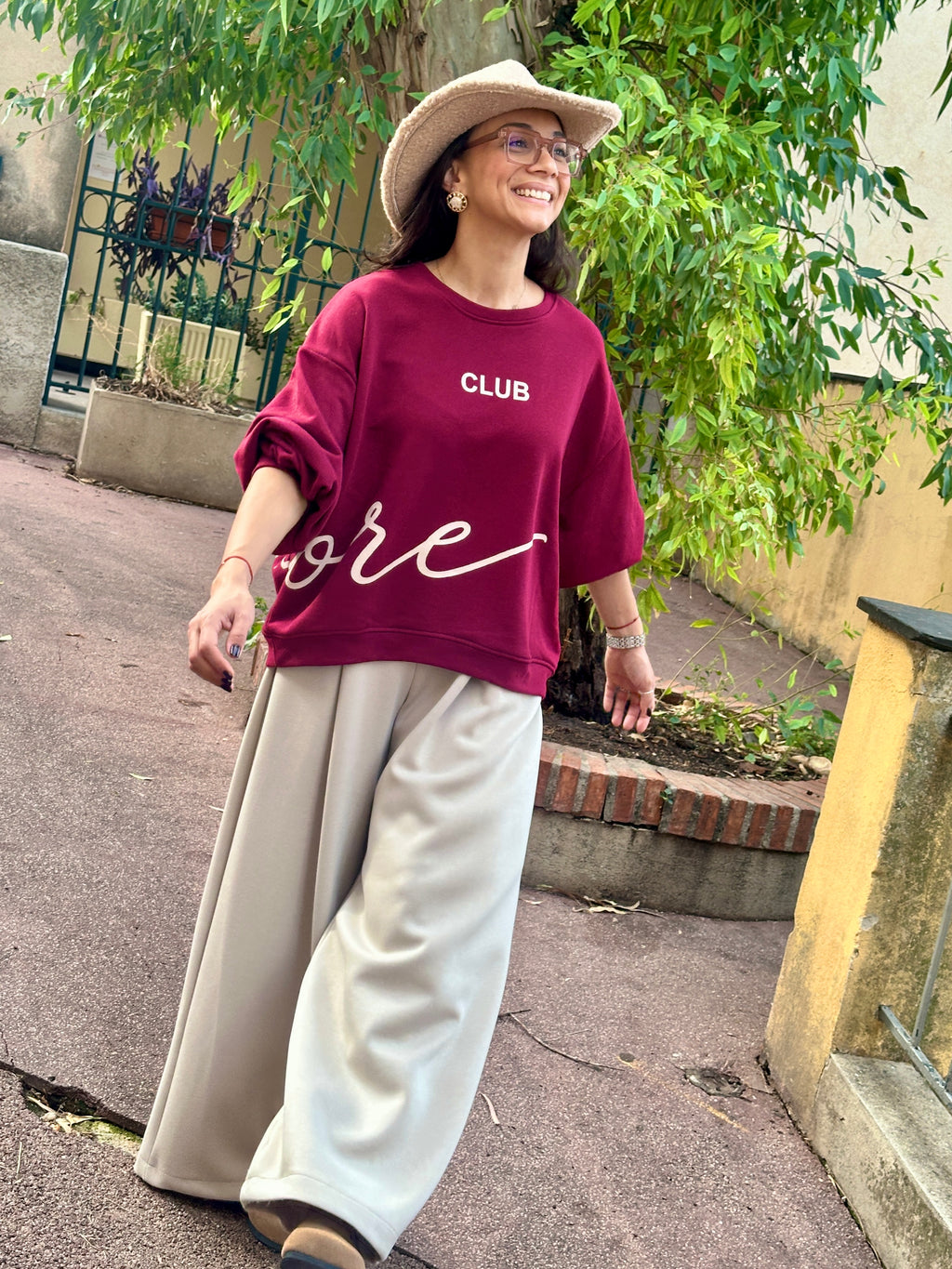 Sweat bordeaux CLUB AMORE