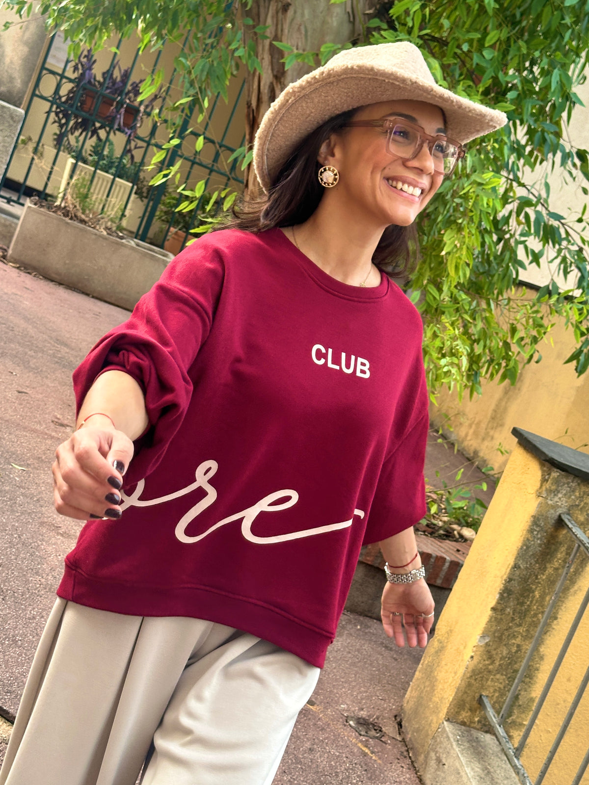 Sweat bordeaux CLUB AMORE