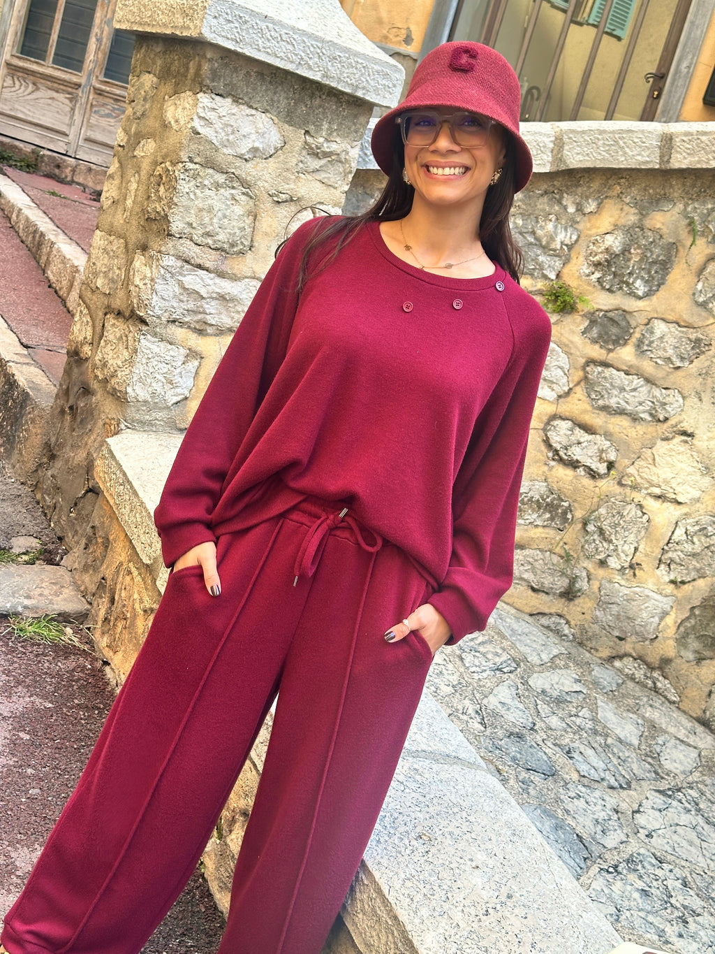 Pantalon bordeaux NAYA