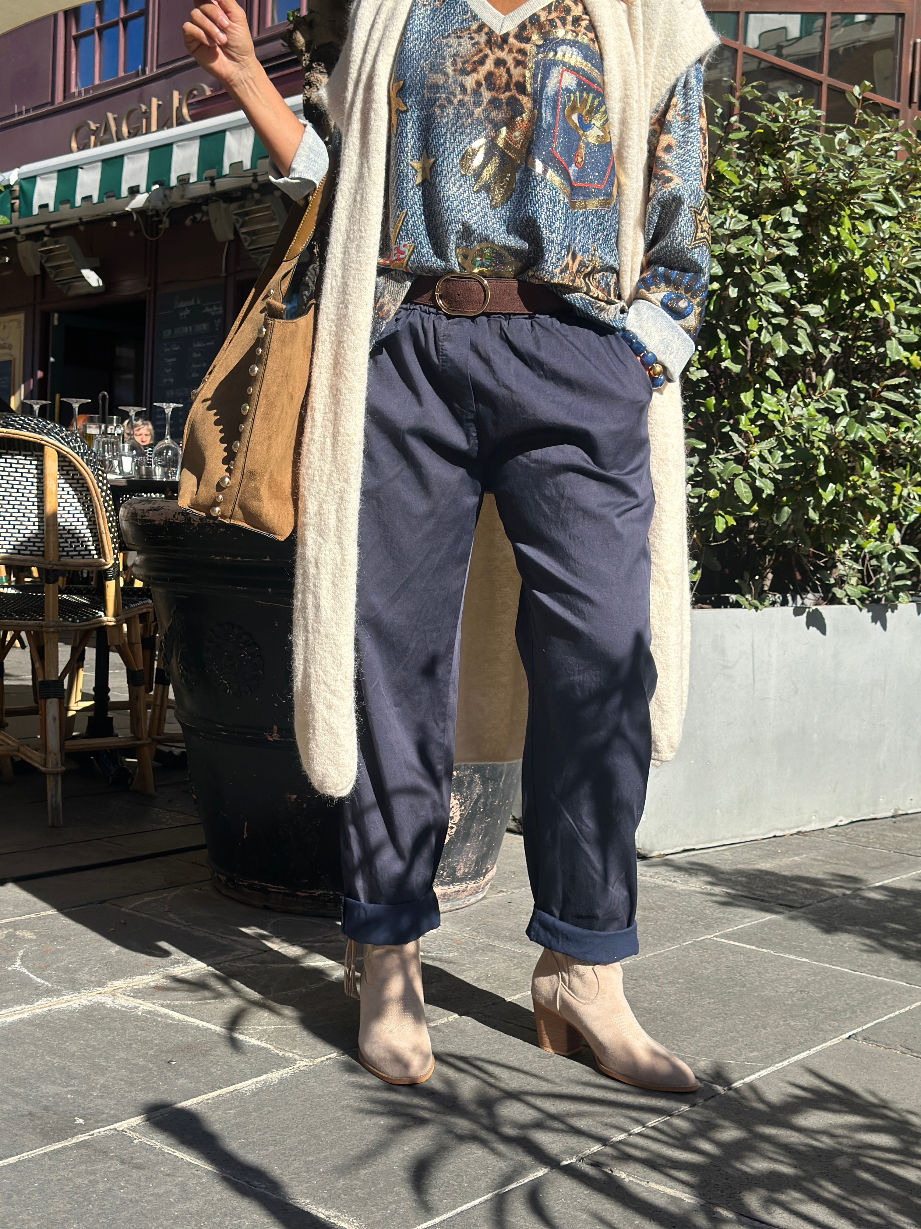 Pantalon bleu marine SENNA