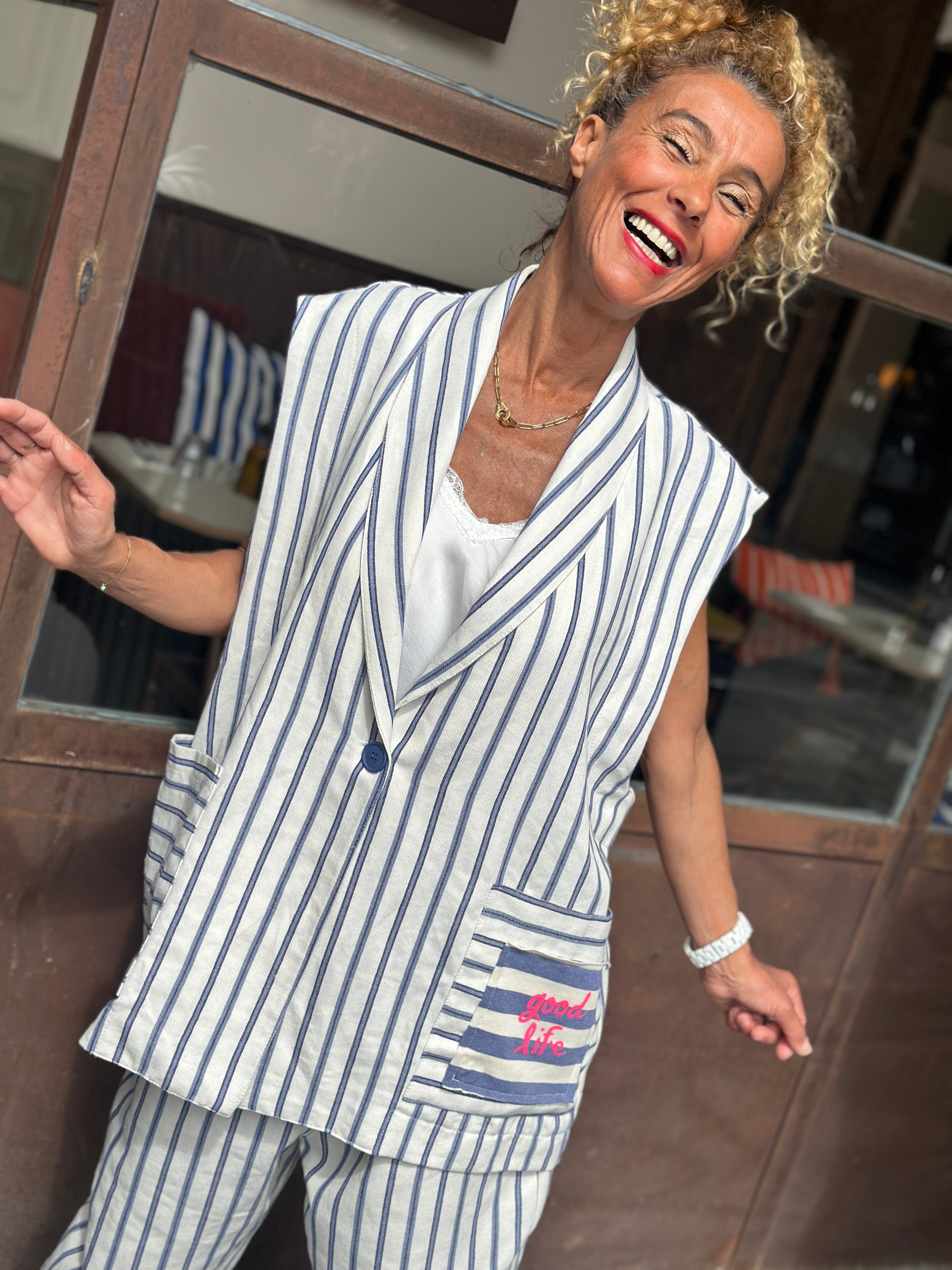 Veste blanche/bleu SWEET