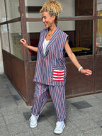 Veste bleu/rouge SWEET