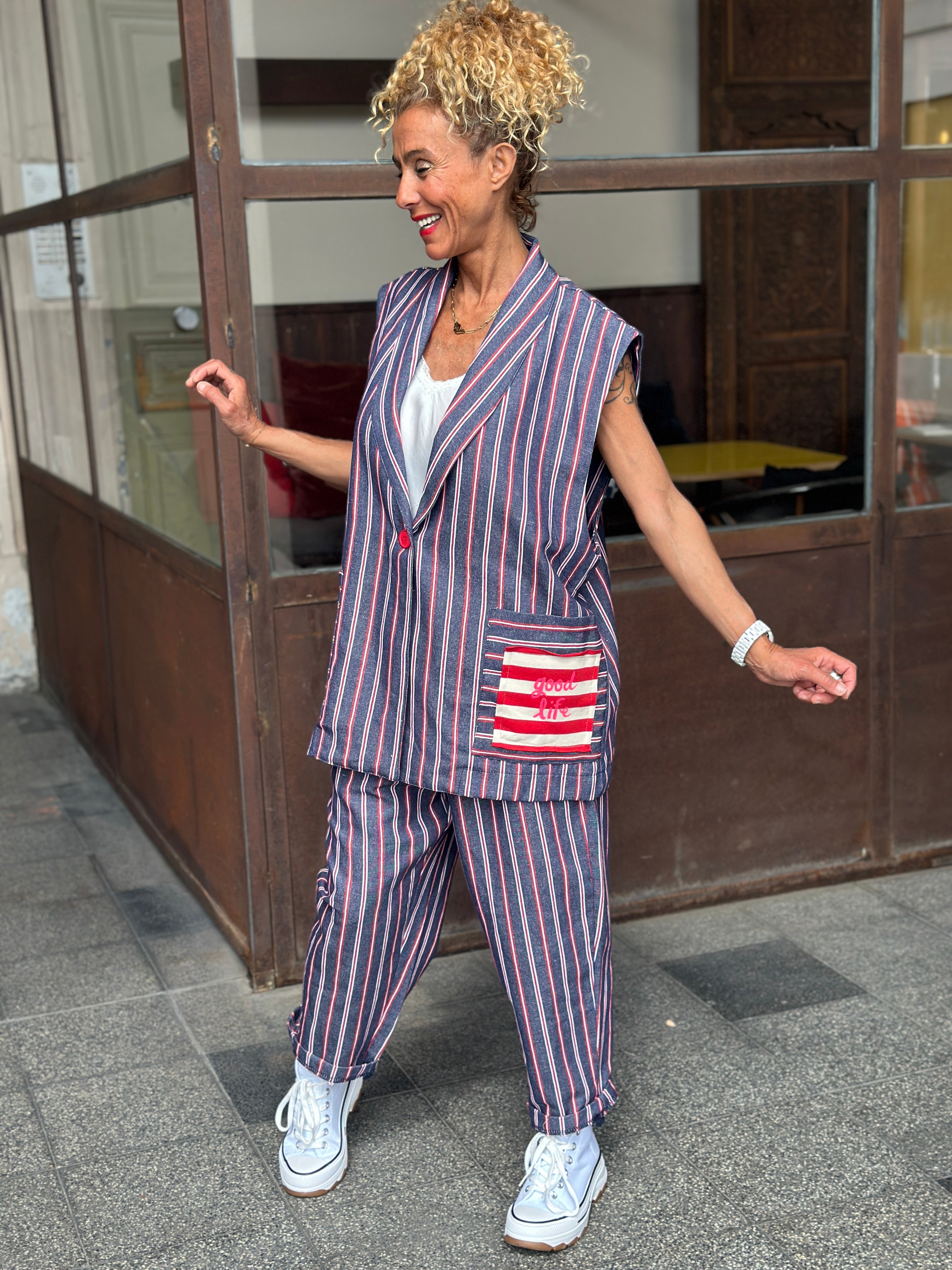 Veste bleu/rouge SWEET