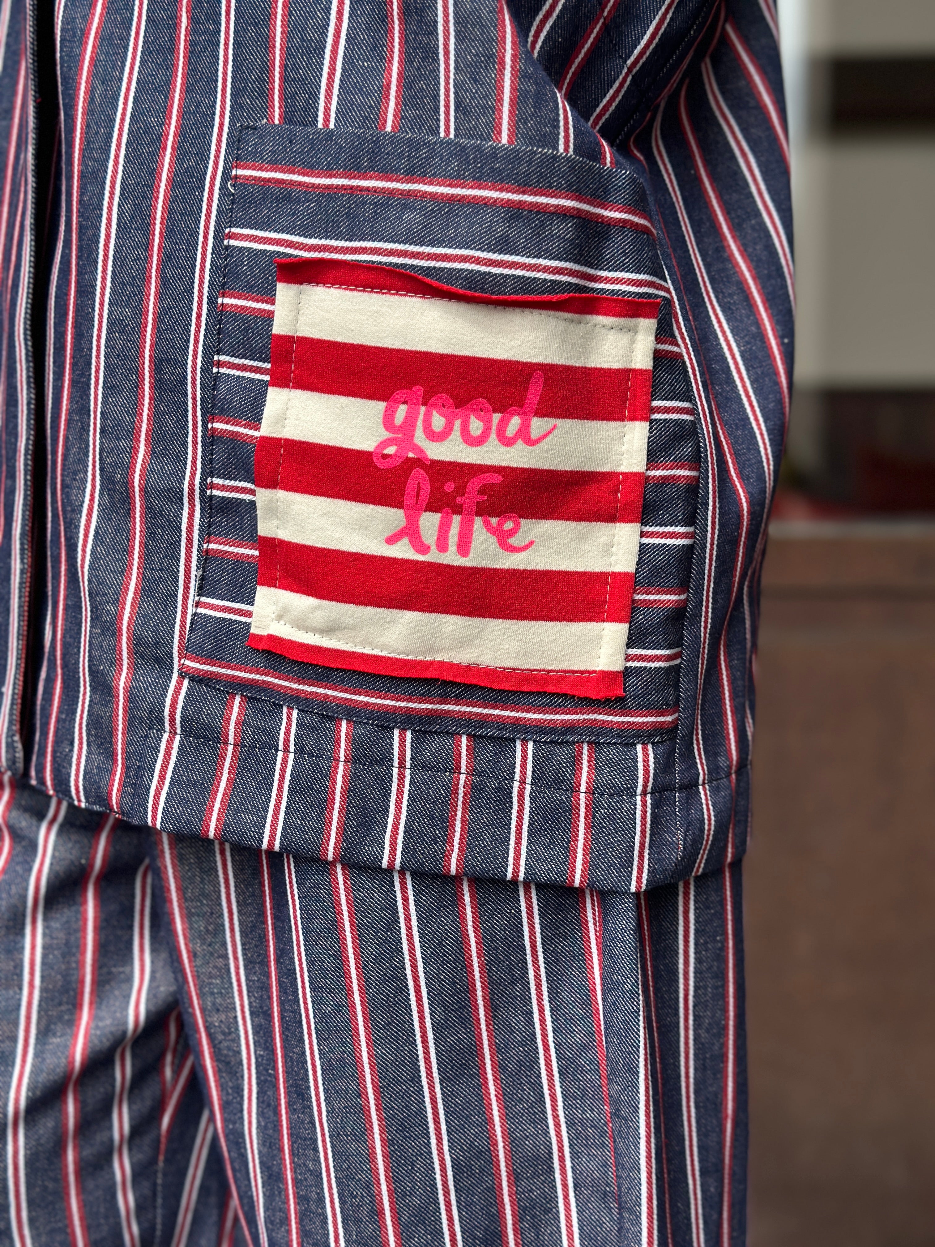 Veste bleu/rouge SWEET