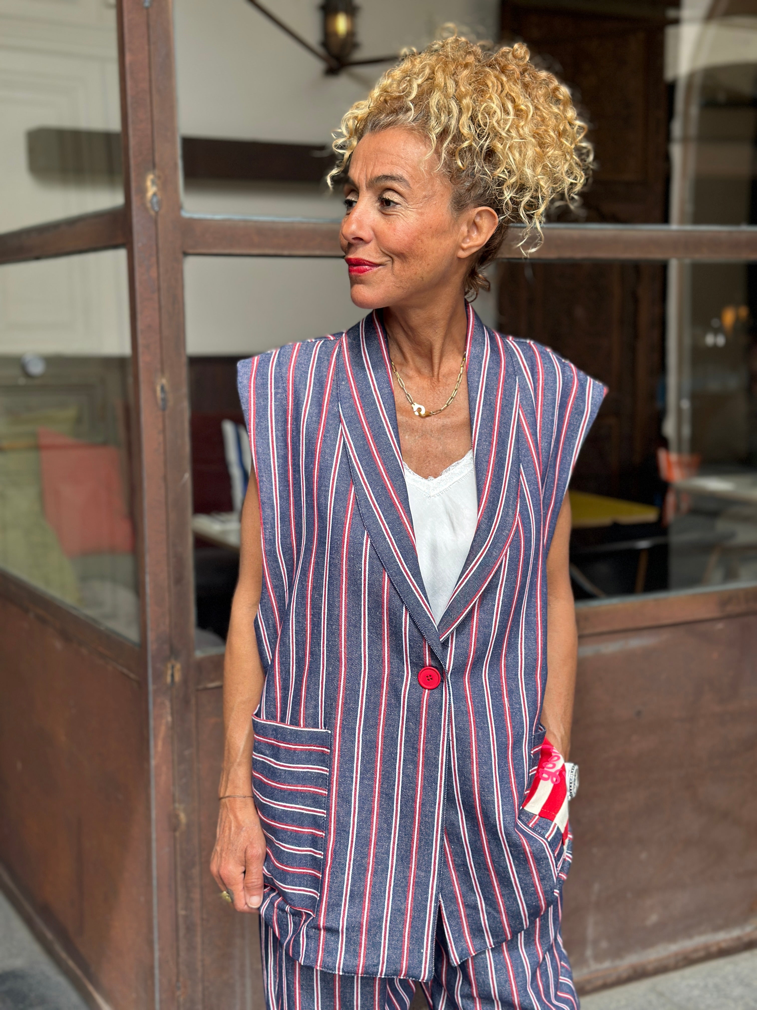 Veste bleu/rouge SWEET