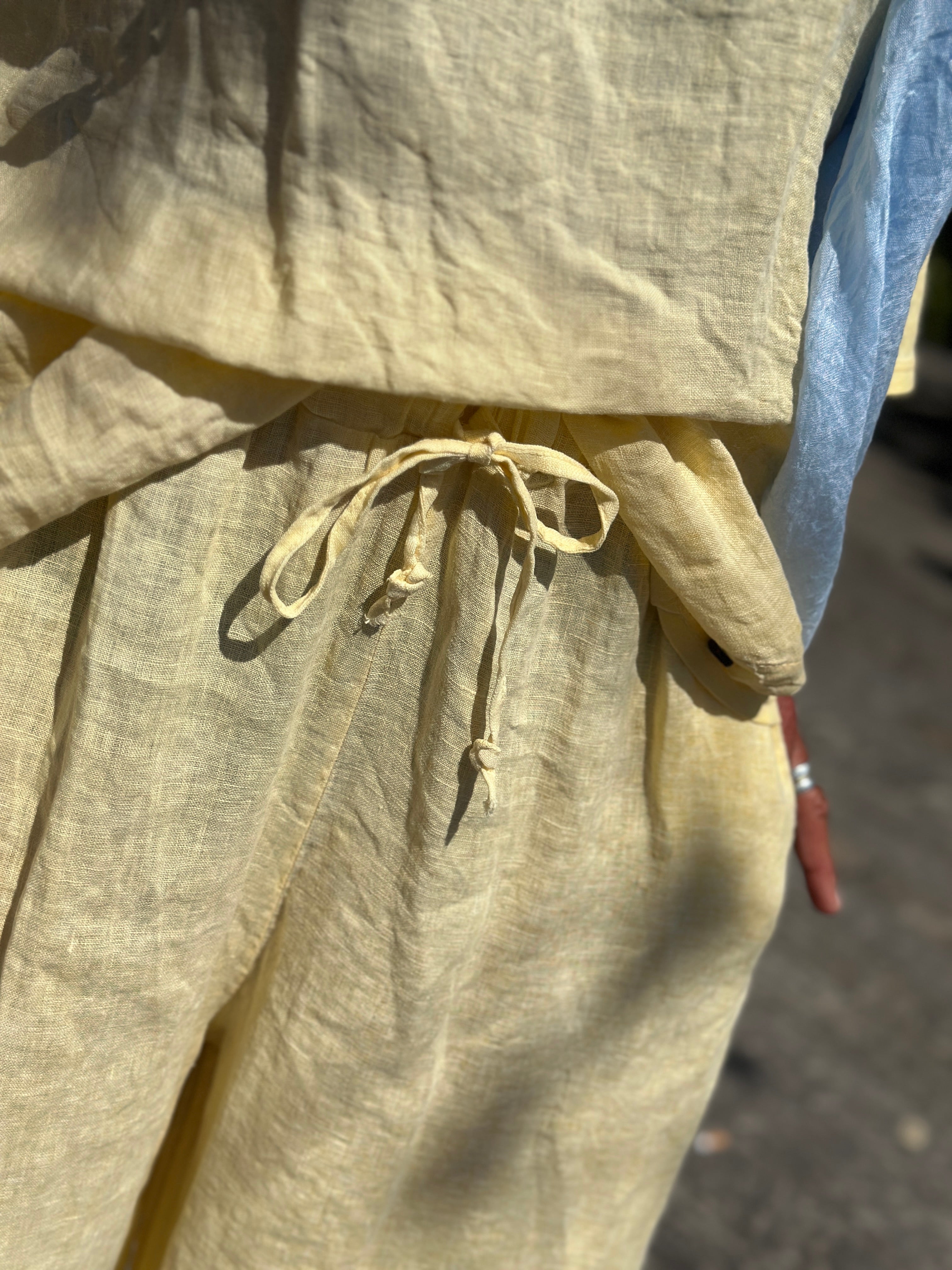 Pantalon en lin jaune MAYA