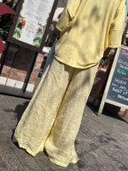 Pantalon en lin jaune MAYA