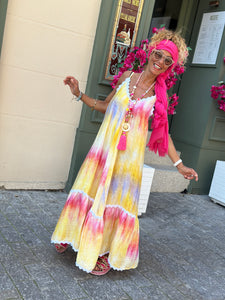 Robe jaune MULTICOLORE