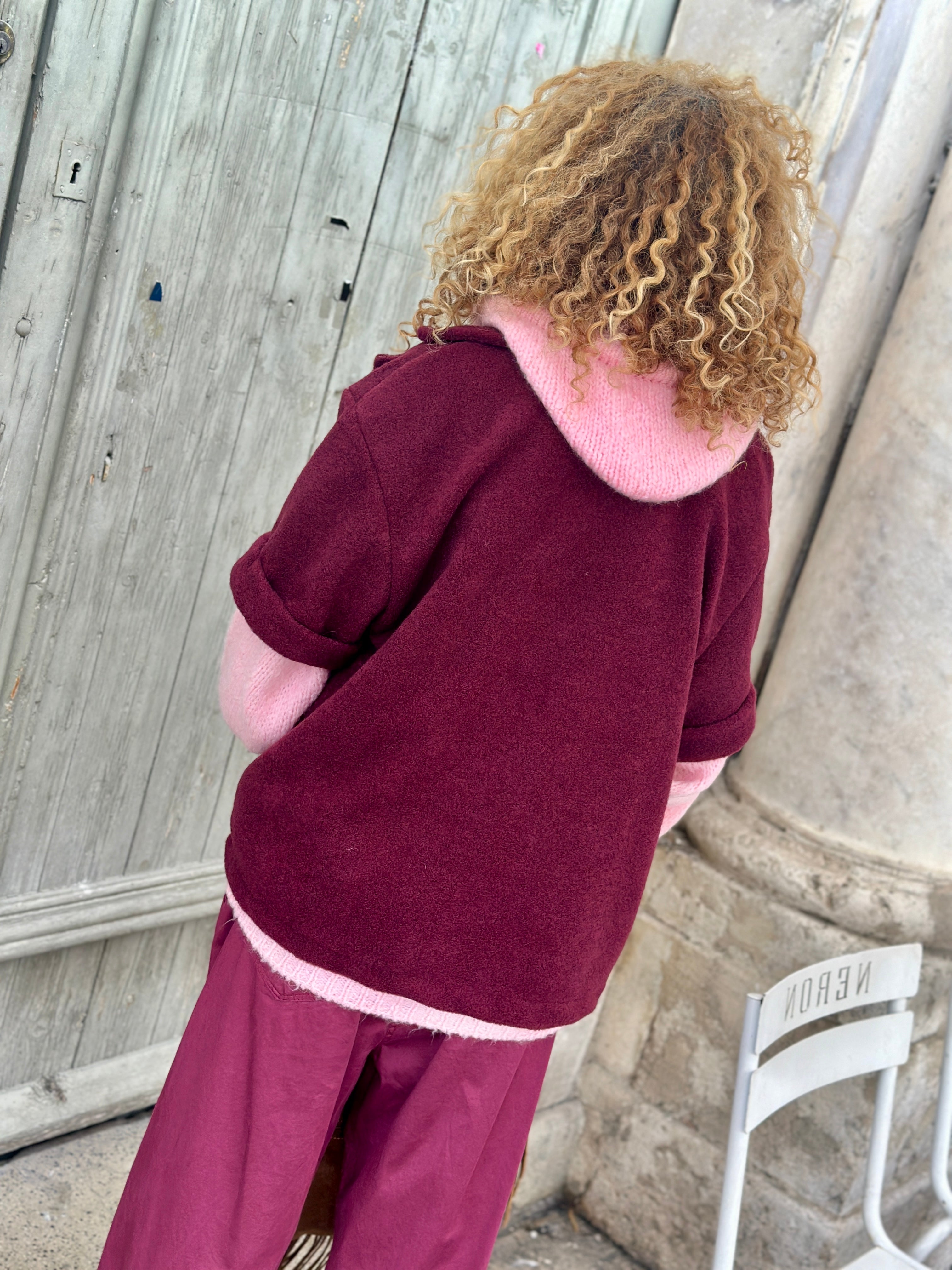 Veste manches courtes bordeaux YALI