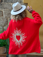 Pull rouge SUN