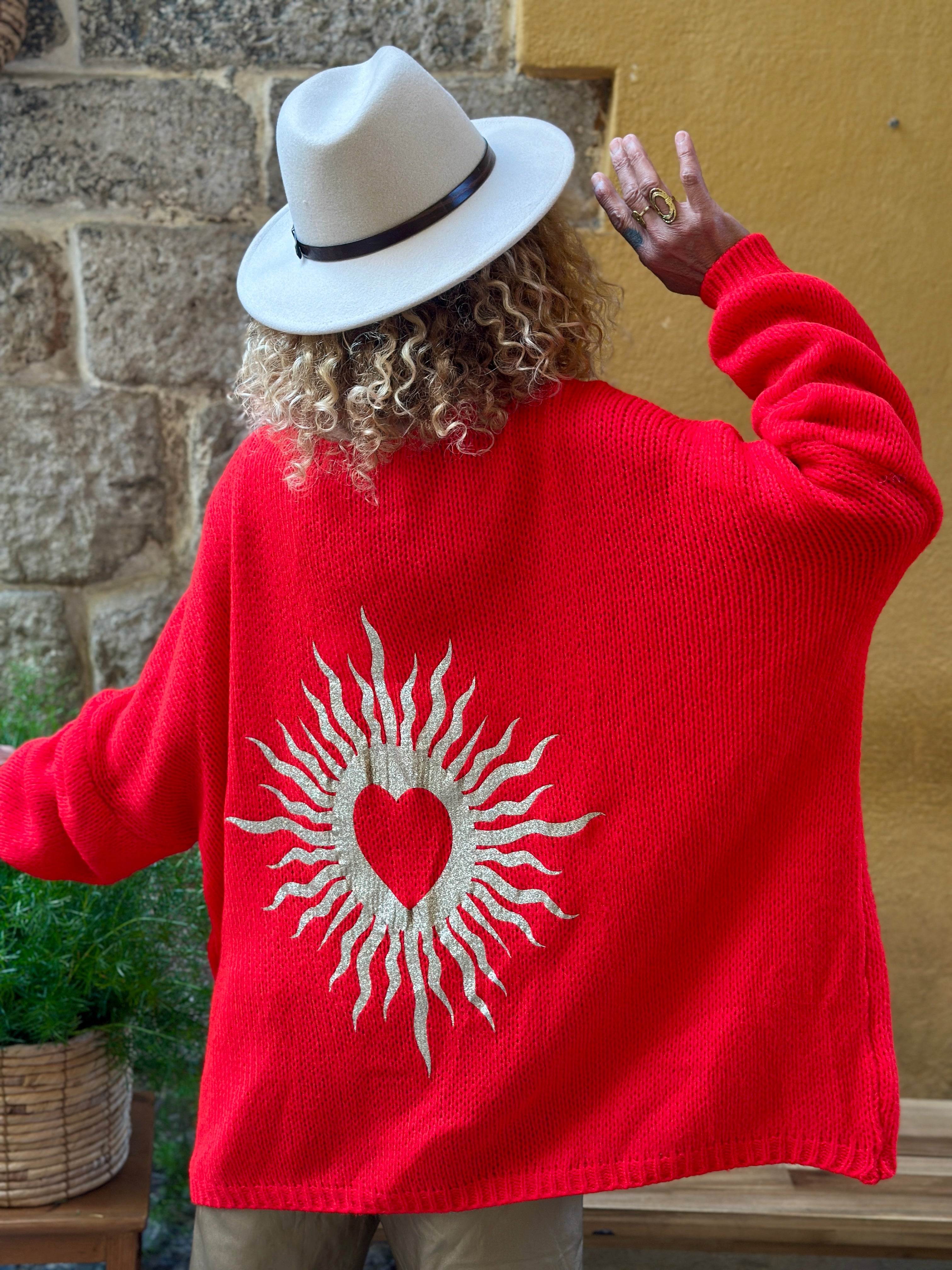 Pull rouge SUN