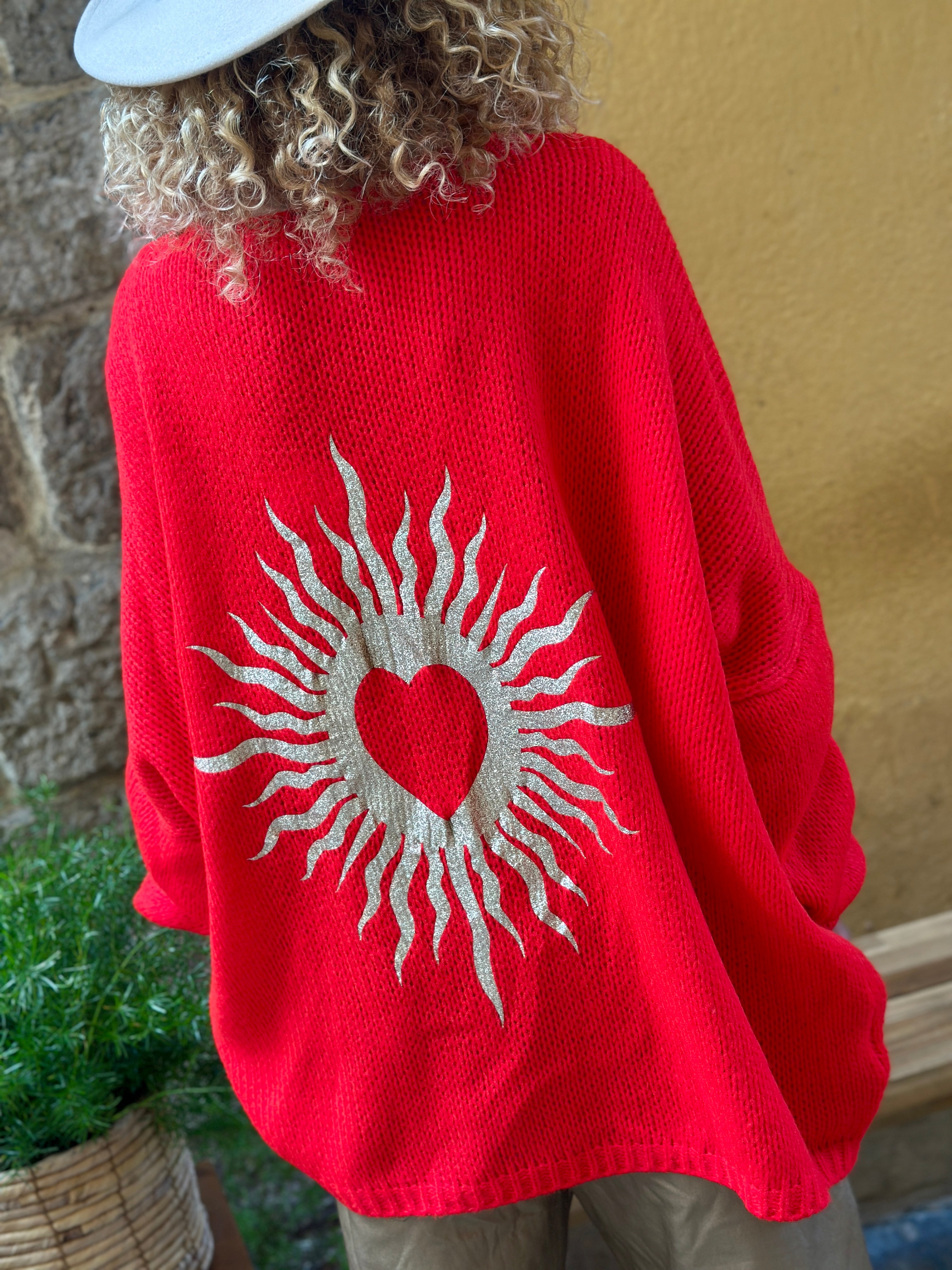 Pull rouge SUN