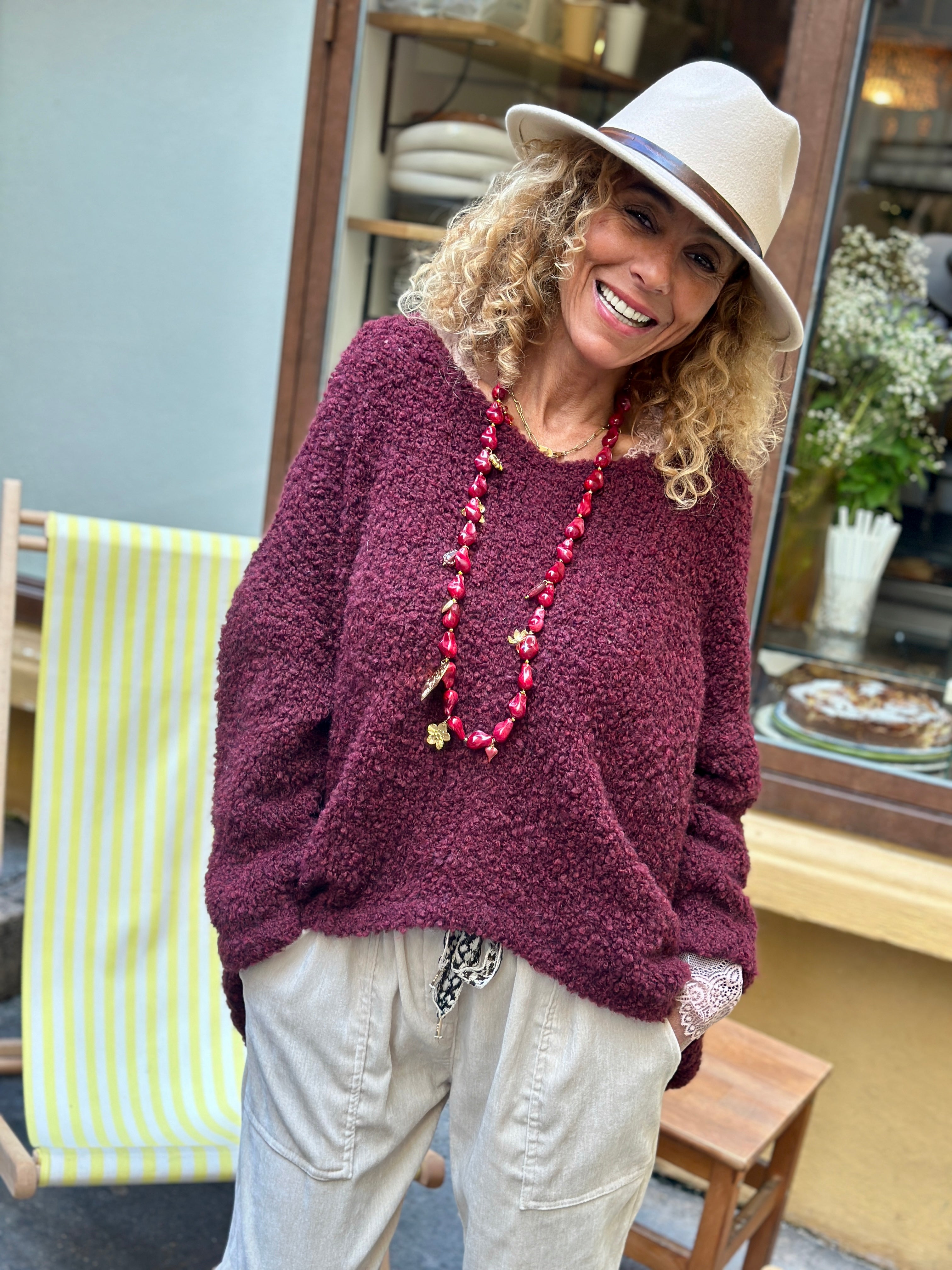 Pull bordeaux CATALEYA