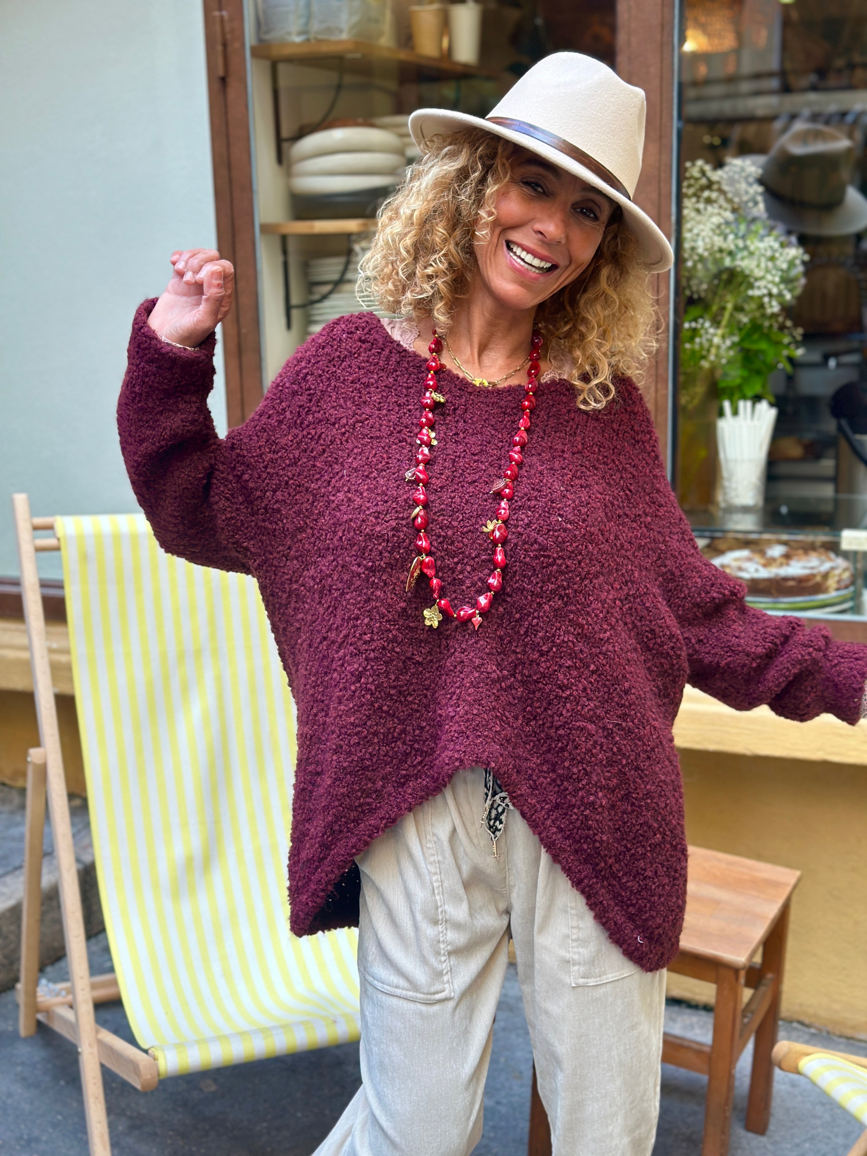 Pull bordeaux CATALEYA