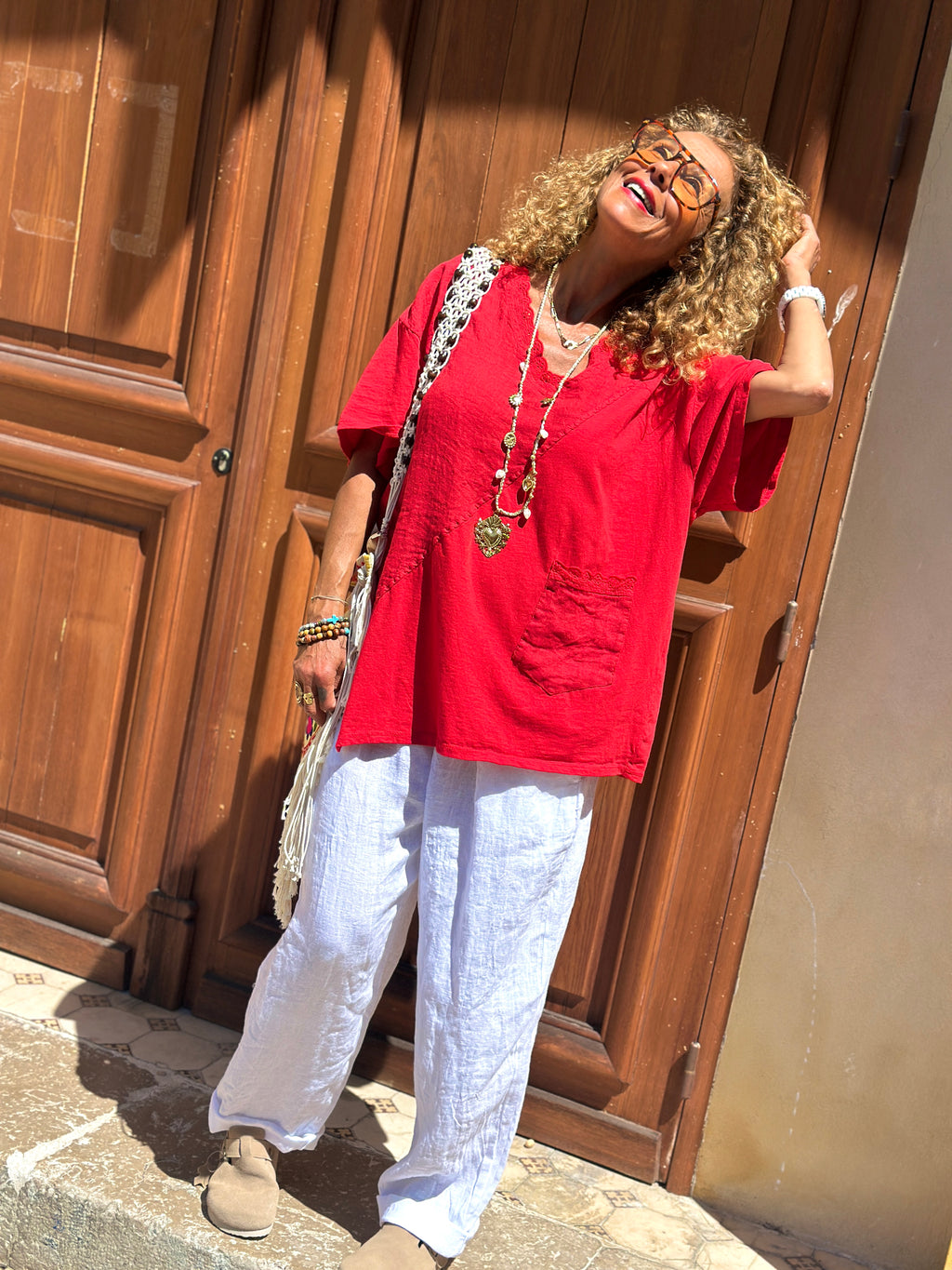 Pantalon blanc lin KANA