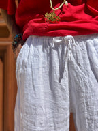 Pantalon blanc lin KANA