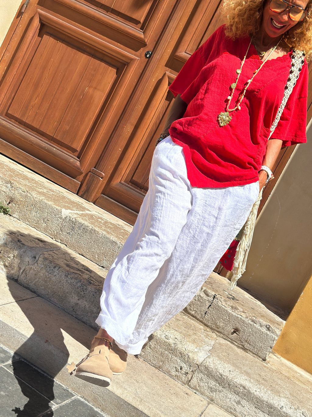 Pantalon blanc lin KANA