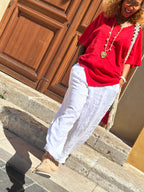 Pantalon blanc lin KANA