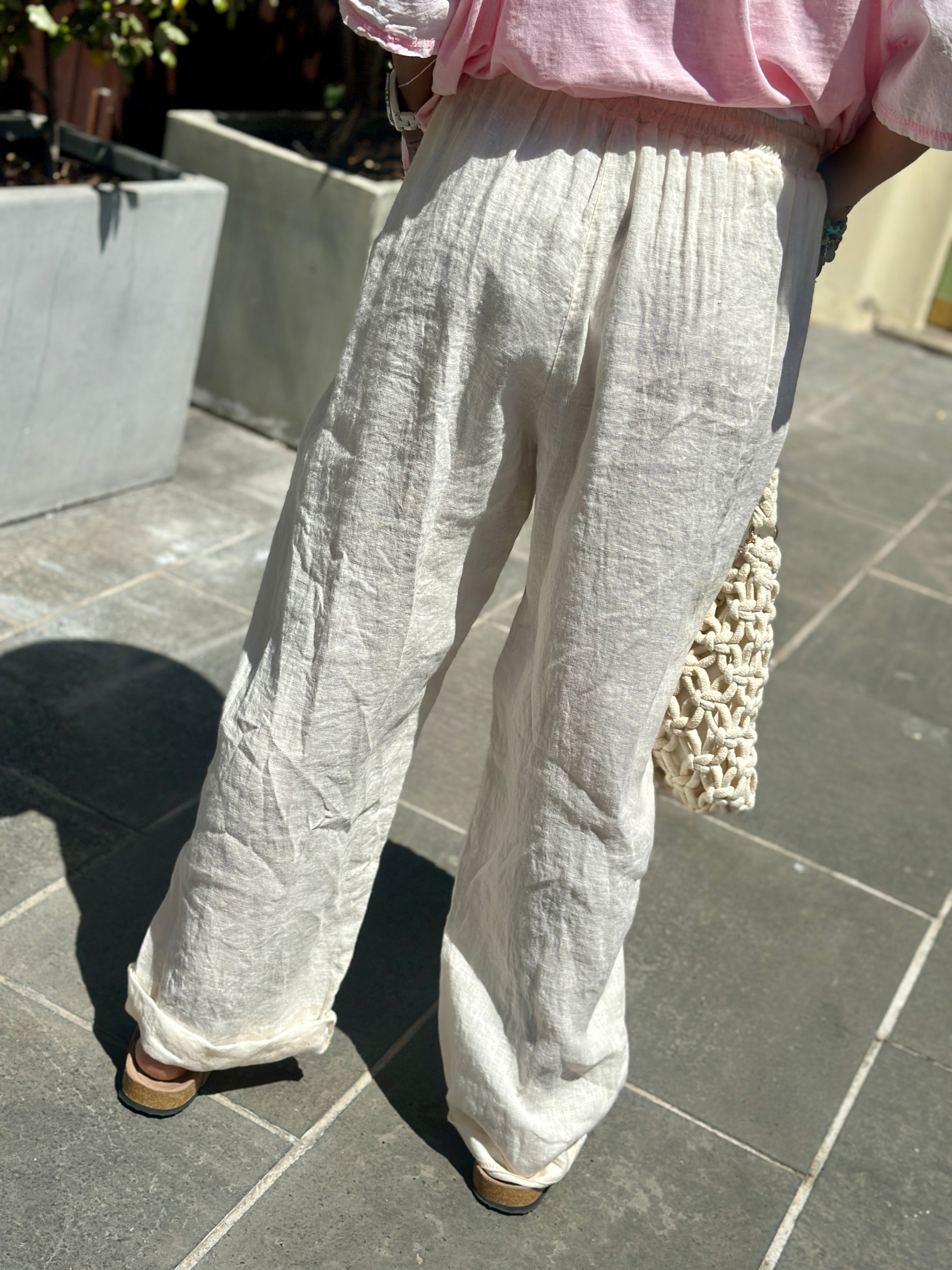 Pantalon écru lin KANA