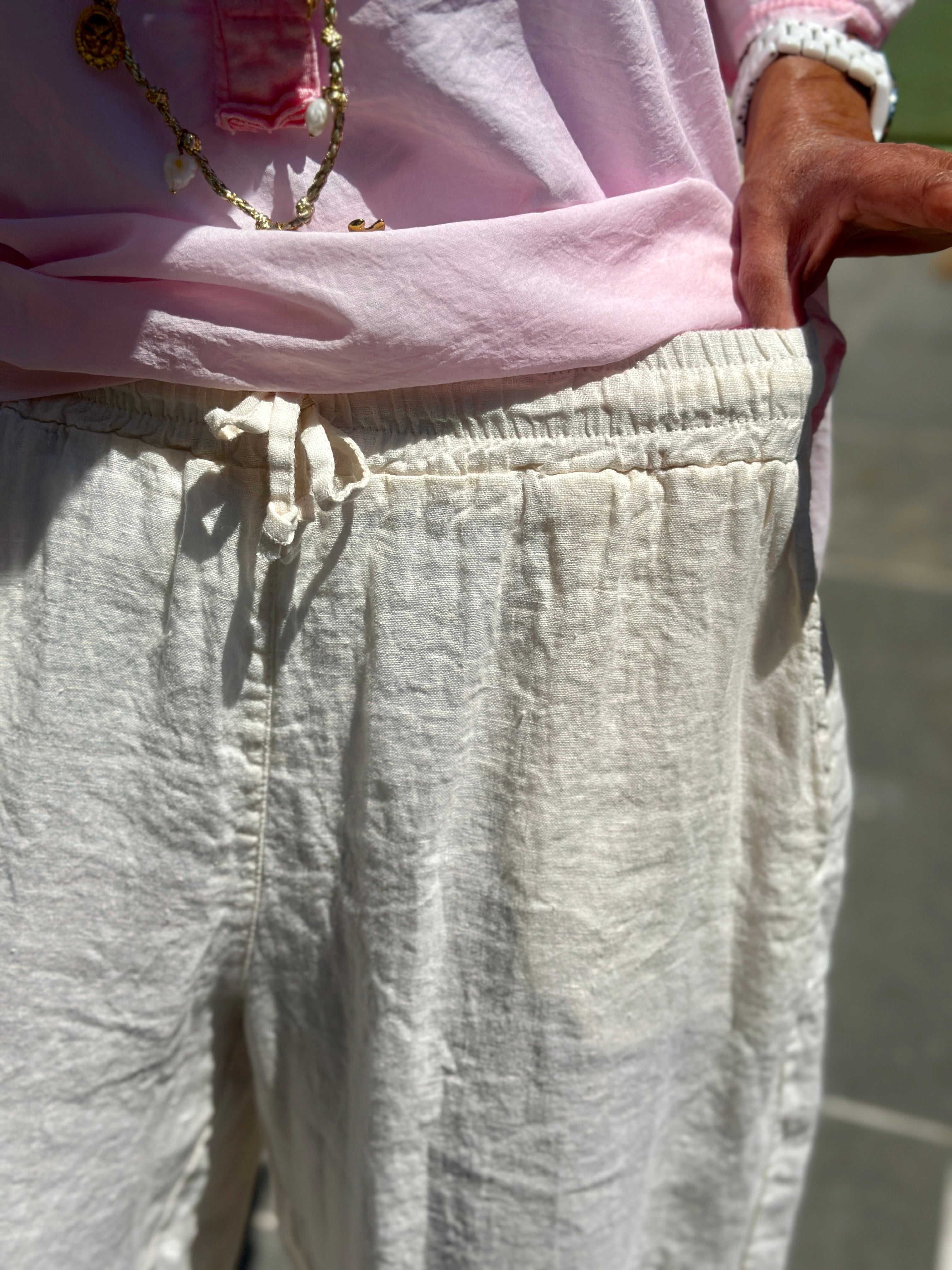 Pantalon écru lin KANA