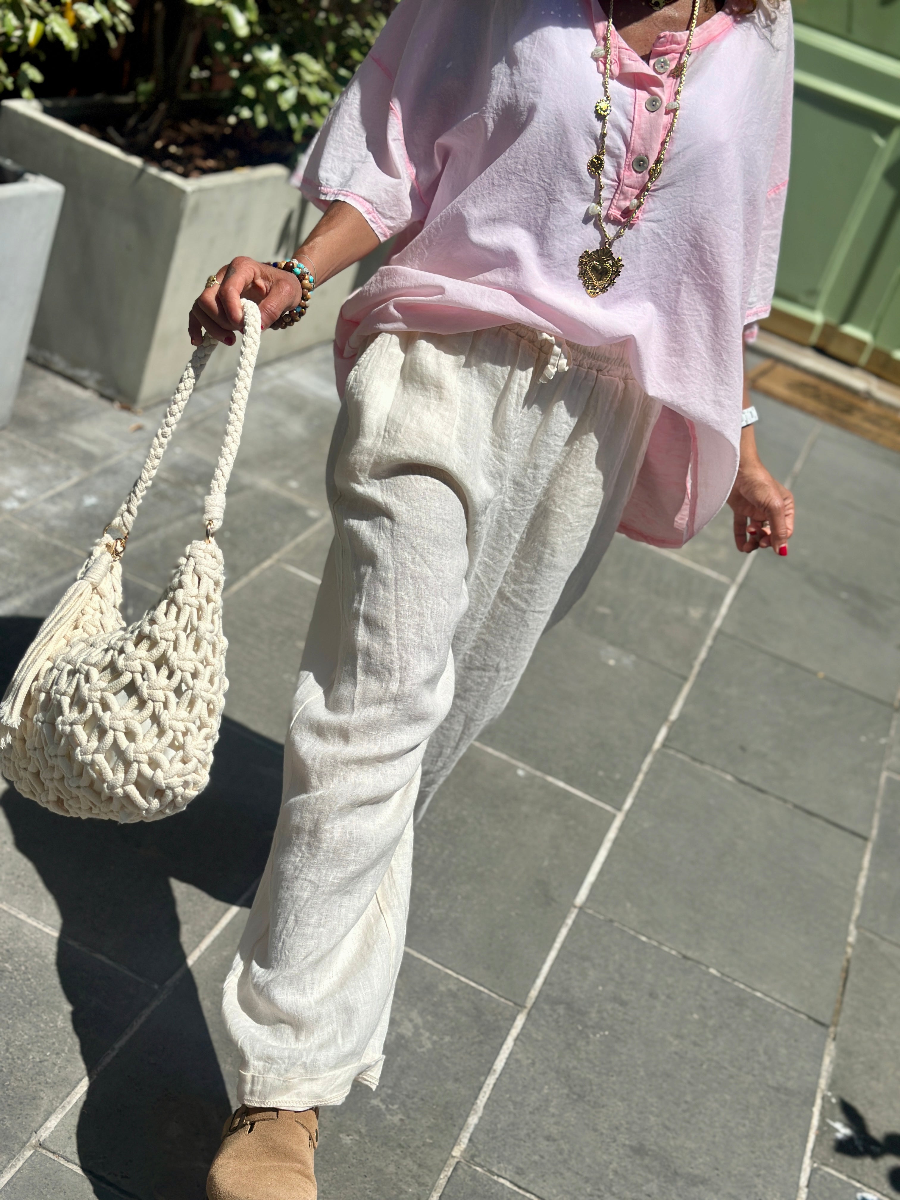 Pantalon écru lin KANA