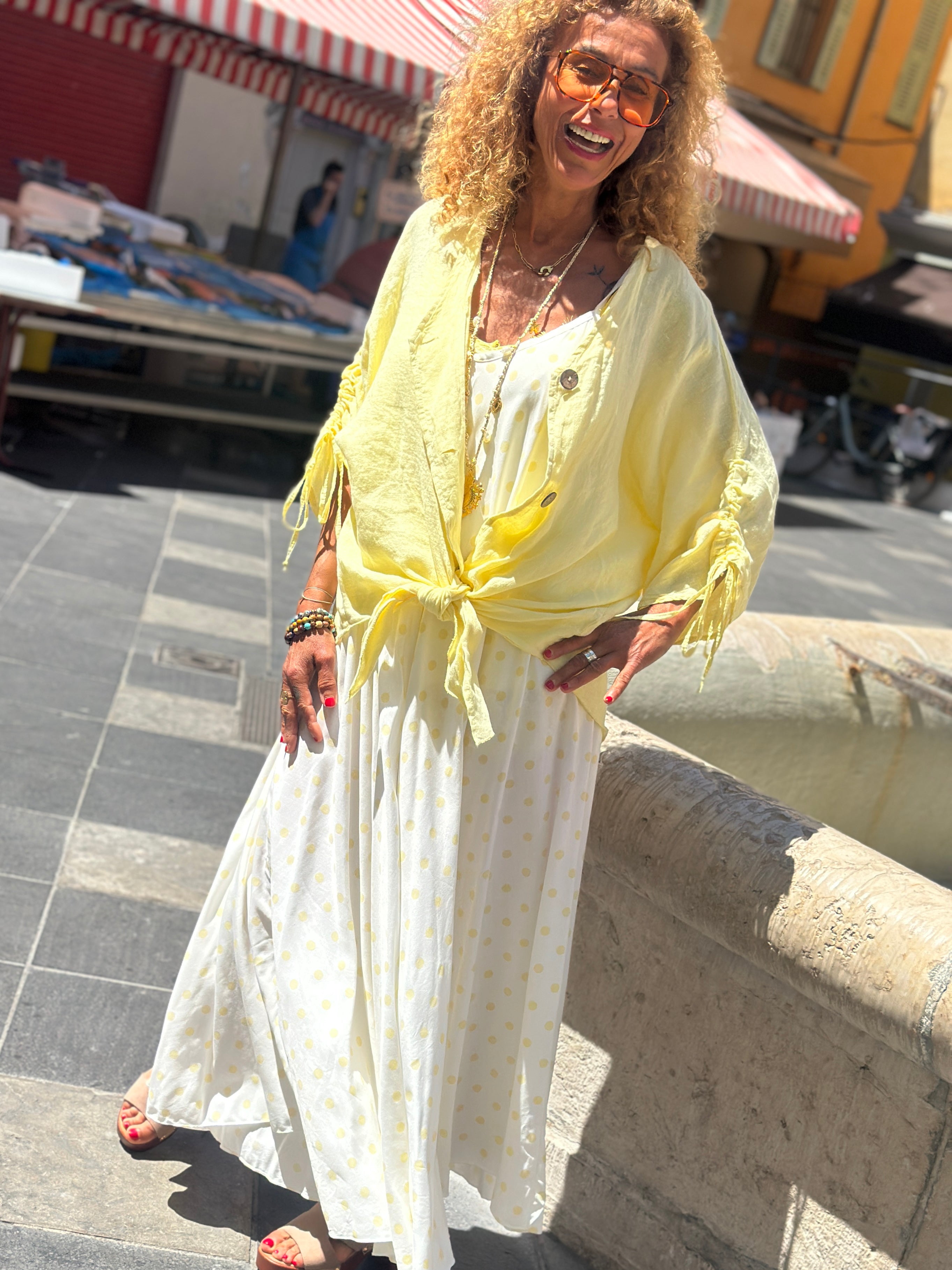 Gilet lin jaune NAWA