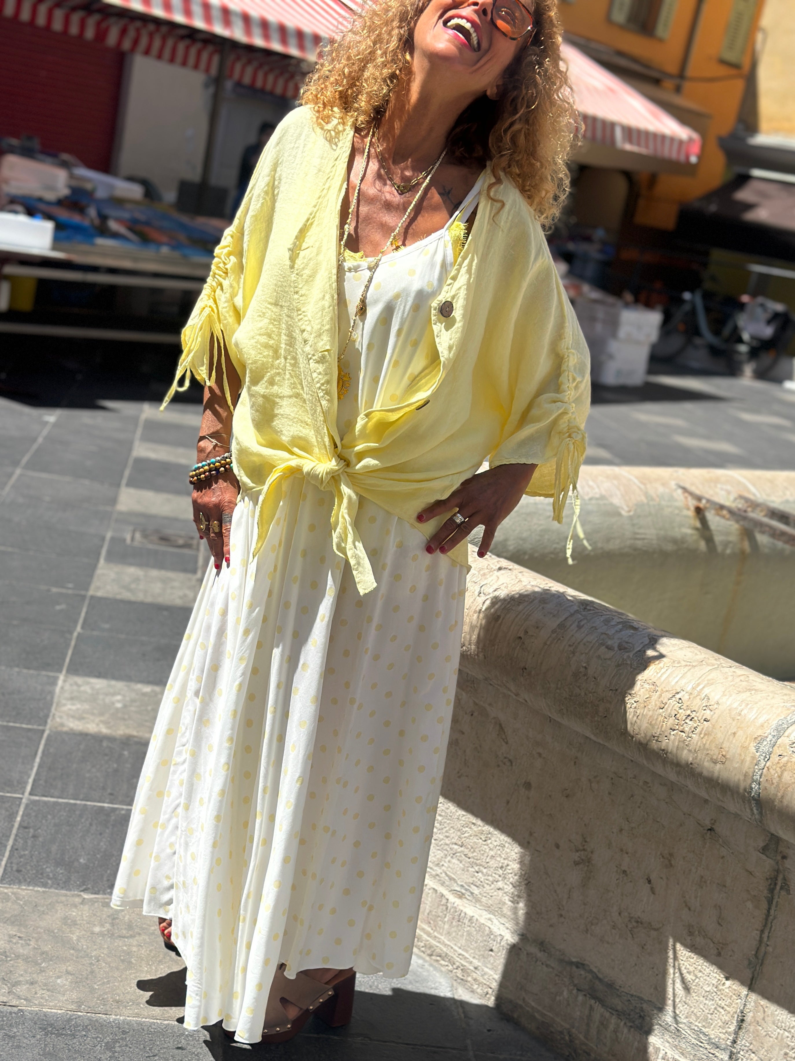 Gilet lin jaune NAWA