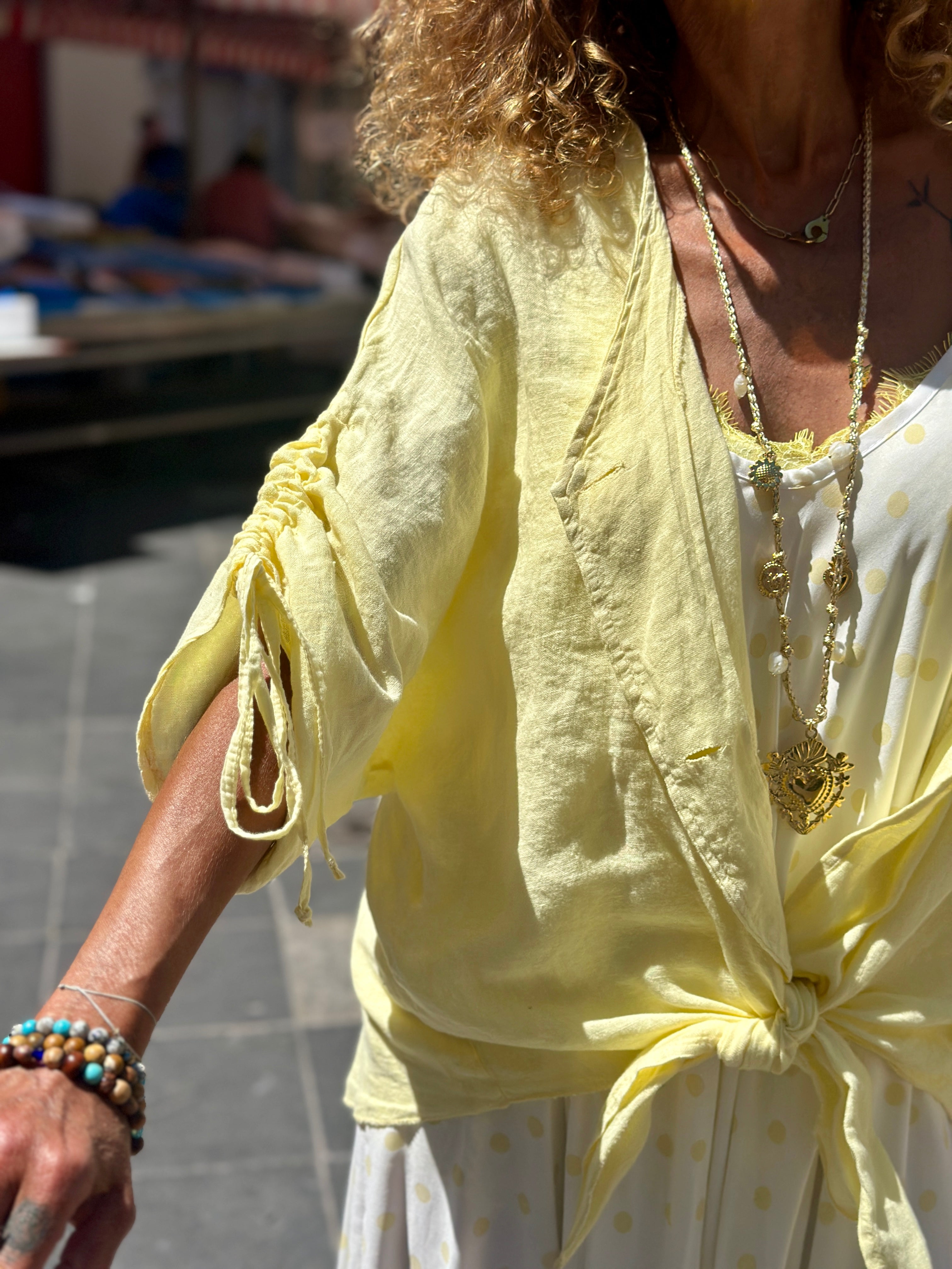 Gilet lin jaune NAWA