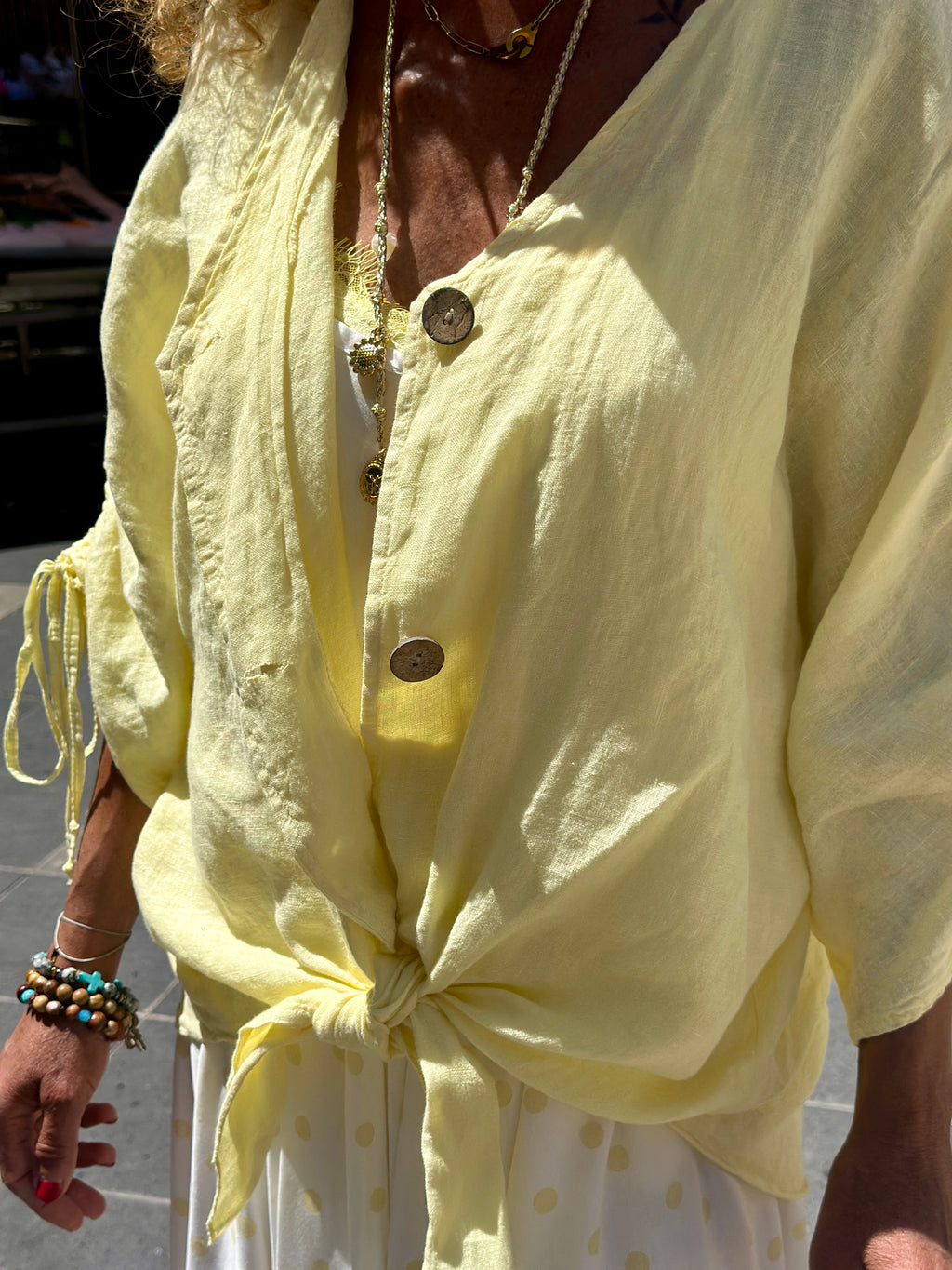 Gilet lin jaune NAWA
